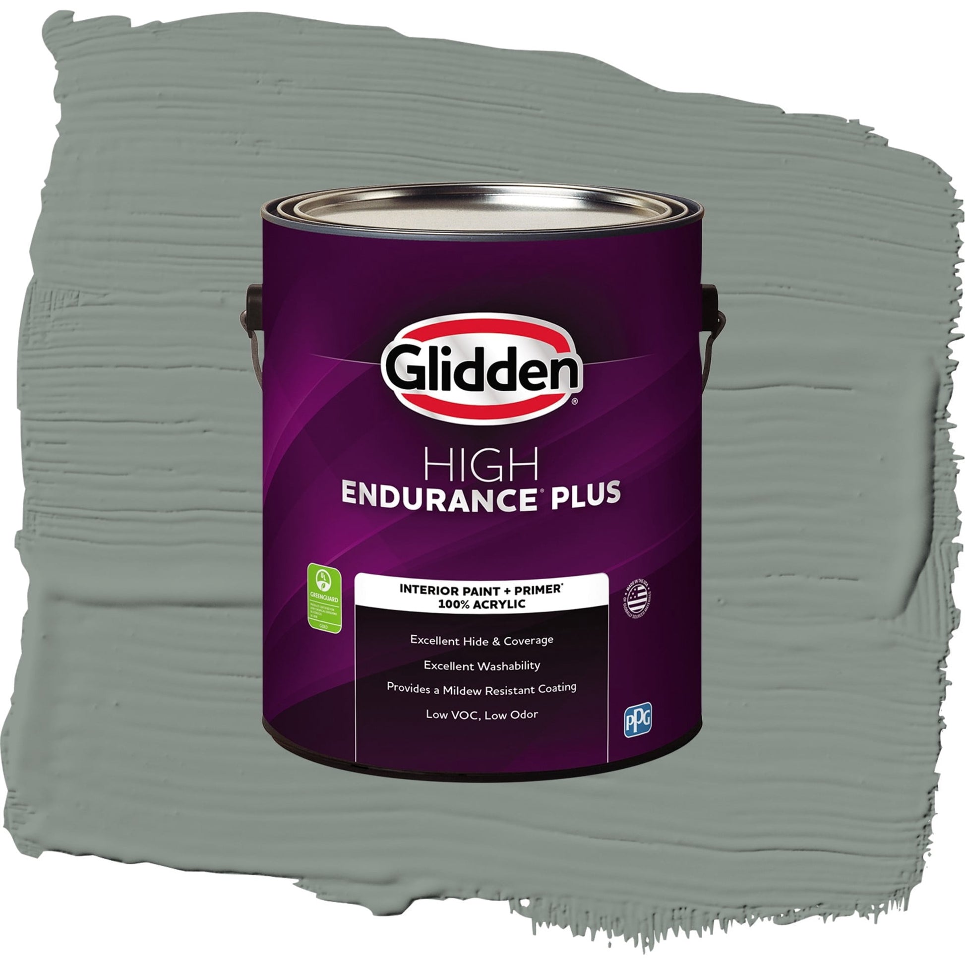 Glidden HEP Gray Heron / Grey, Flat Interior Paint with Primer, 1 Gallon