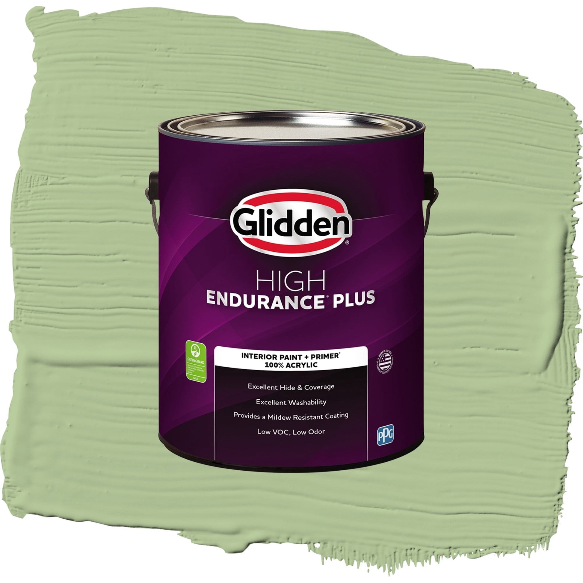 Glidden HEP Harmonious / Green, Semi-Gloss Interior Paint with Primer, 1 Gallon