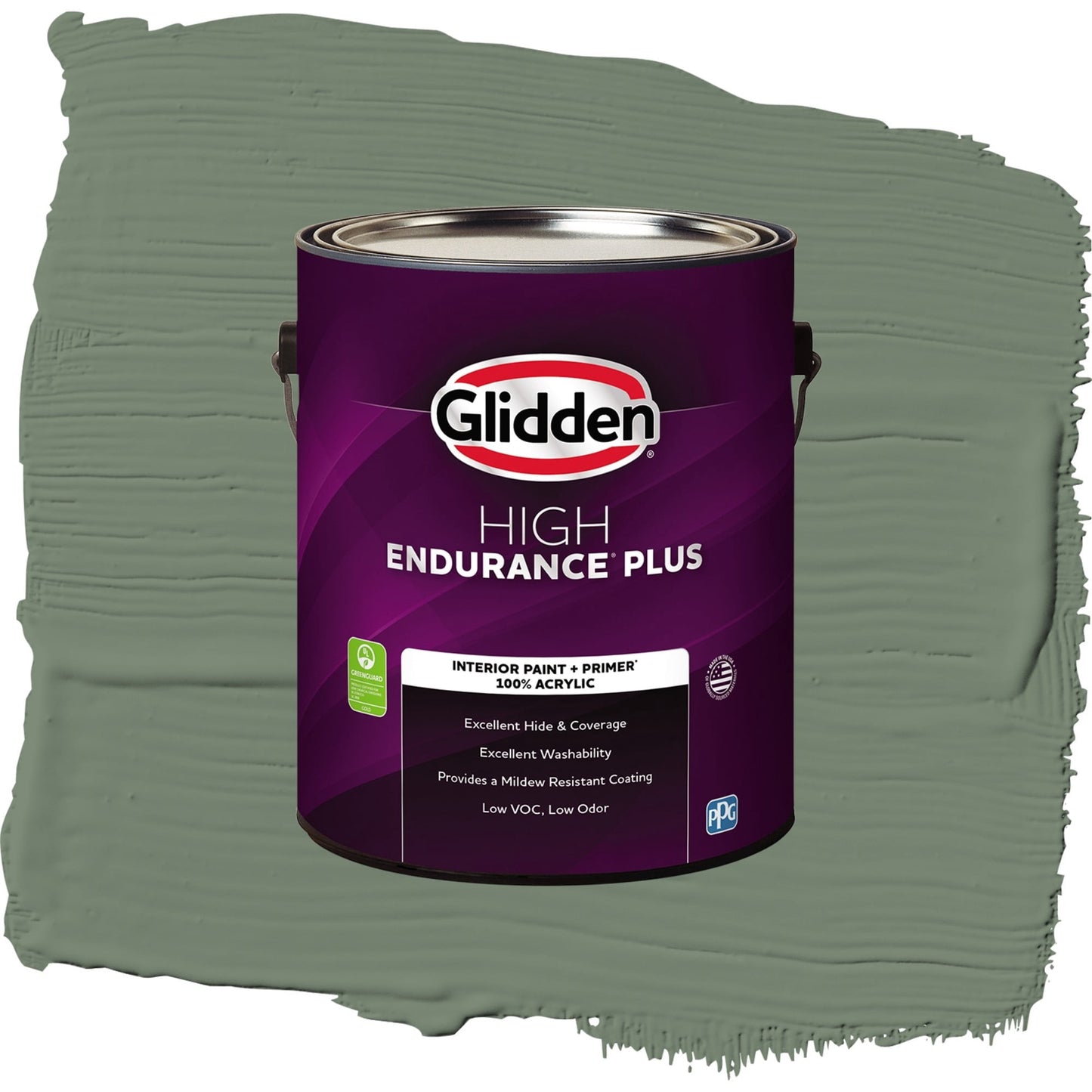 Glidden HEP Lottery Winnings / Green, Flat Interior Paint with Primer, 1 Gallon