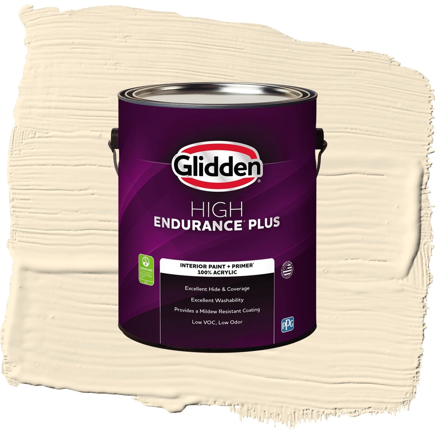 Glidden HEP Magnolia Blossom / Yellow, Flat Interior Paint with Primer, 1 Gallon