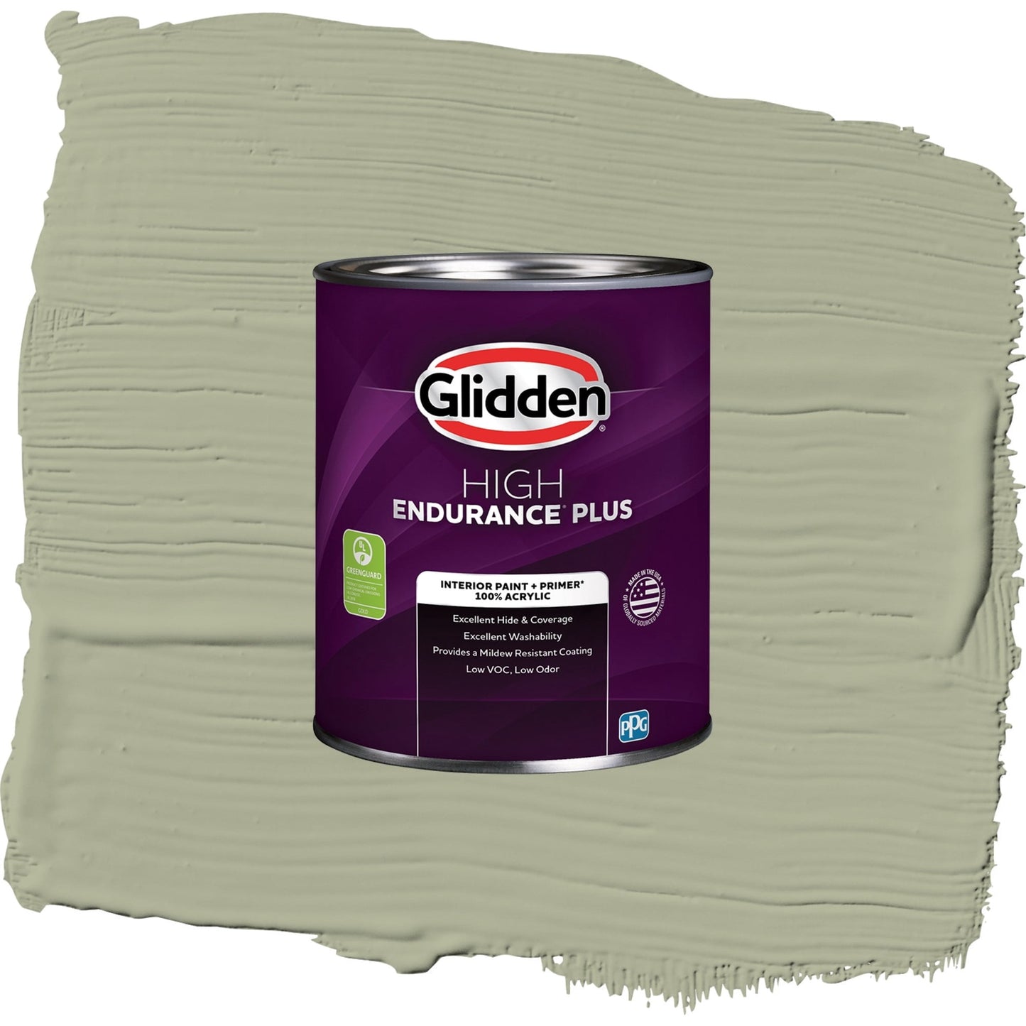 Glidden HEP Olive Sprig / Green, Semi-Gloss Interior Paint with Primer, 1 Quart