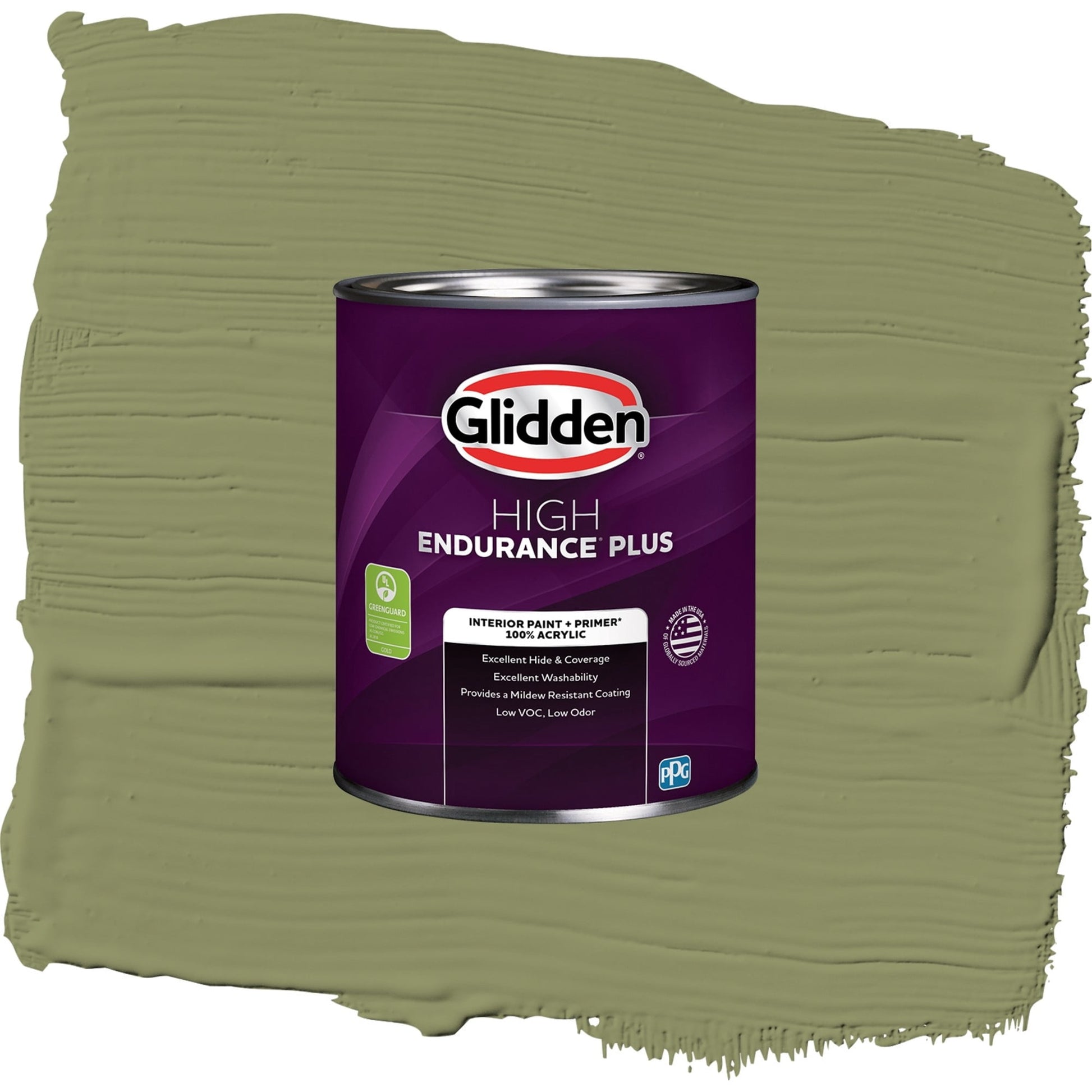 Glidden HEP Paid in Full / Green, Semi-Gloss Interior Paint with Primer, 1 Quart