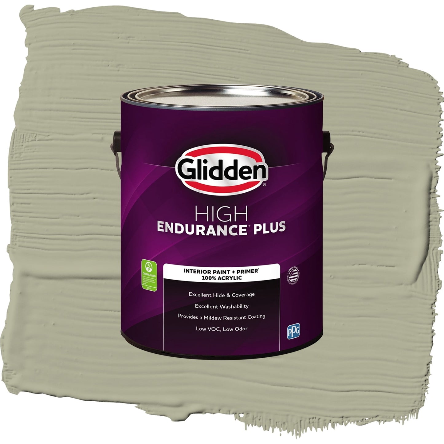 Glidden HEP Photo Gray / Green, Flat Interior Paint with Primer, 1 Gallon