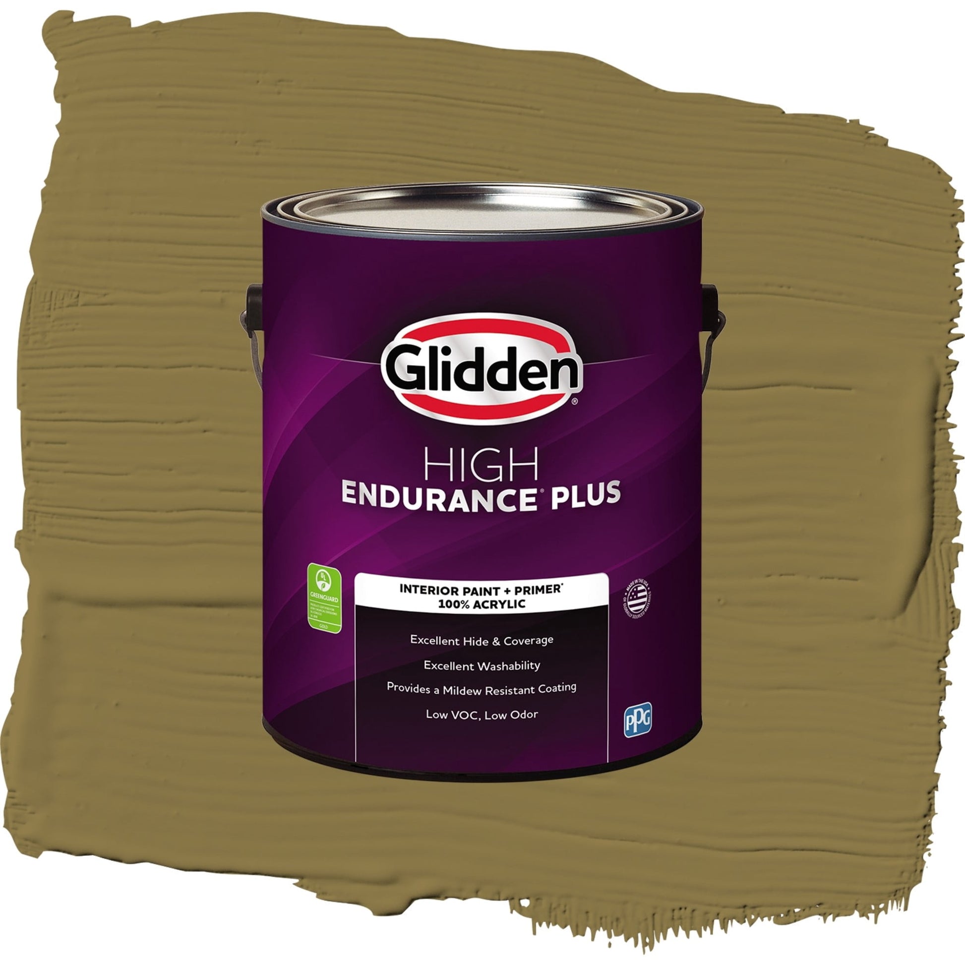 Glidden HEP Pickled Okra / Green, Semi-Gloss Interior Paint with Primer, 1 Gallon