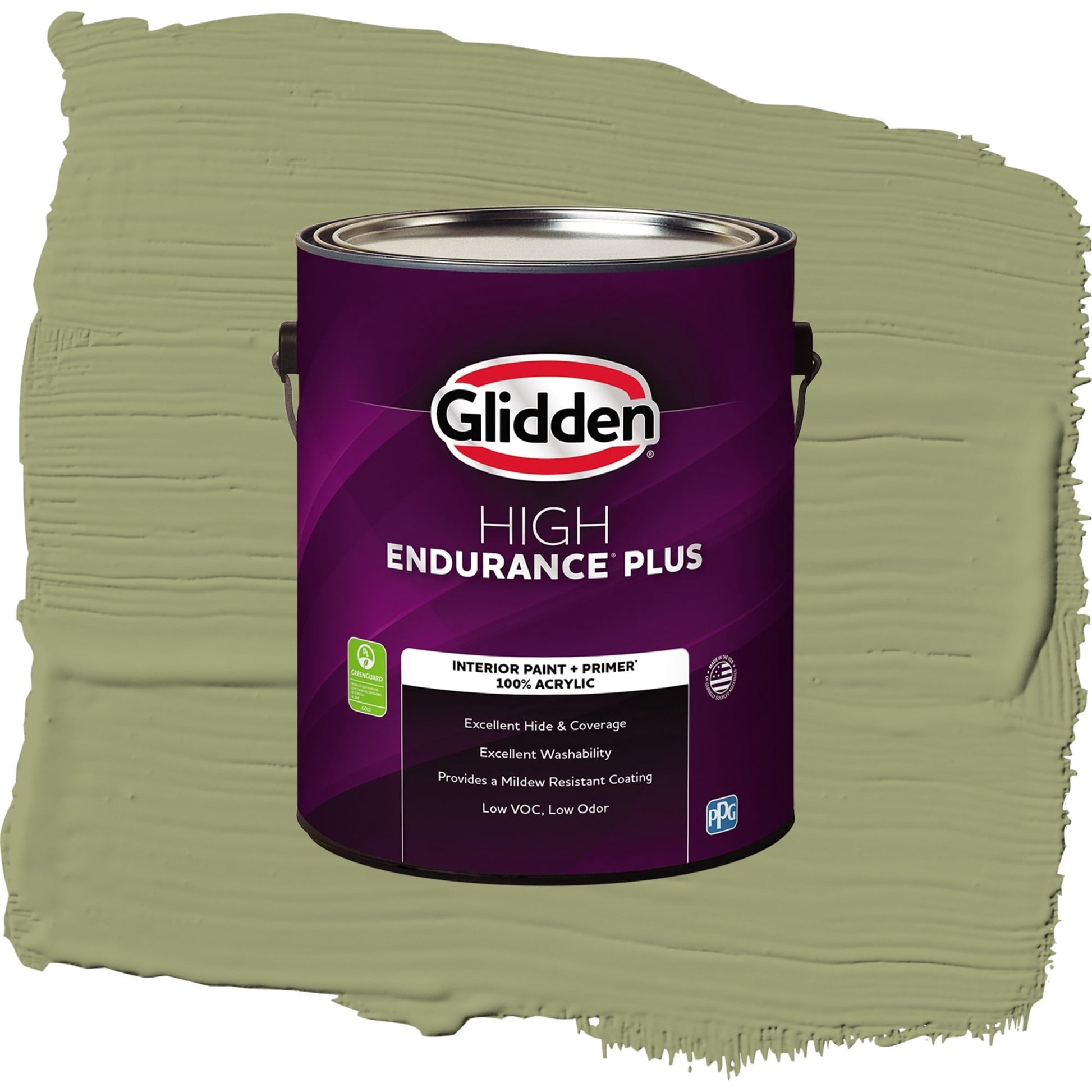 Glidden HEP Pine Trail / Green, Flat Interior Paint with Primer, 1 Gallon