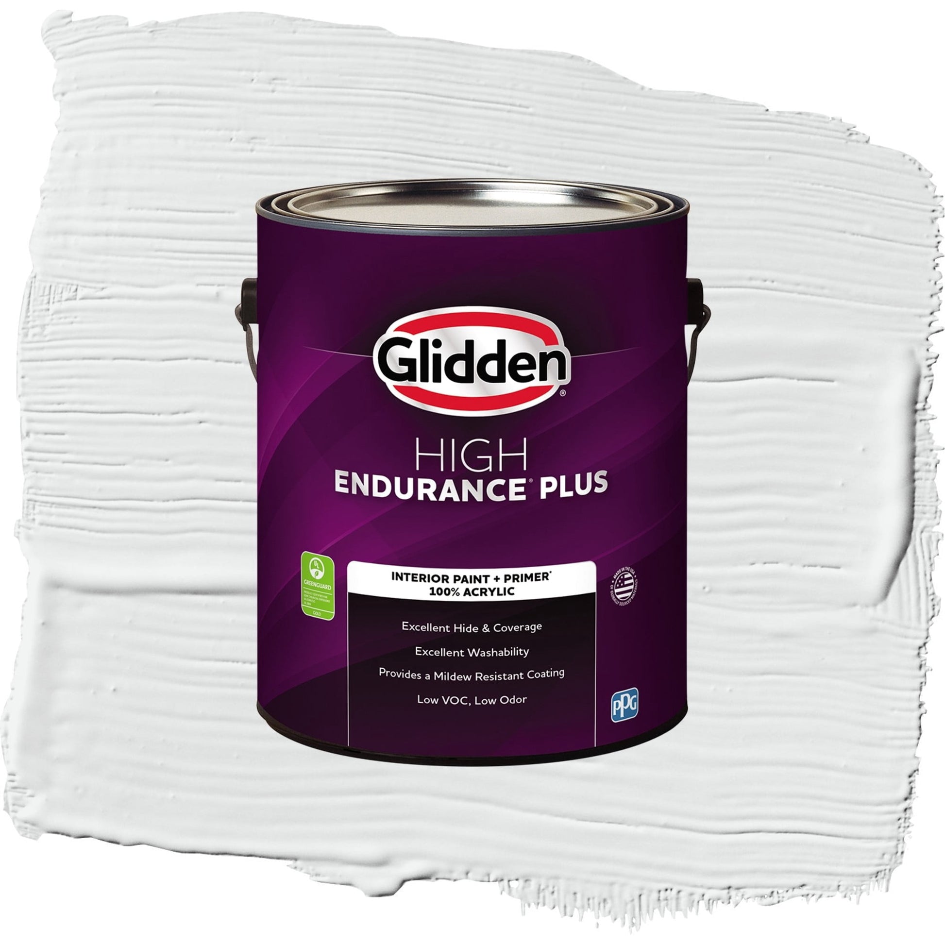 Glidden HEP Radisson / White Flat Interior Paint with Primer, 1 Gallon