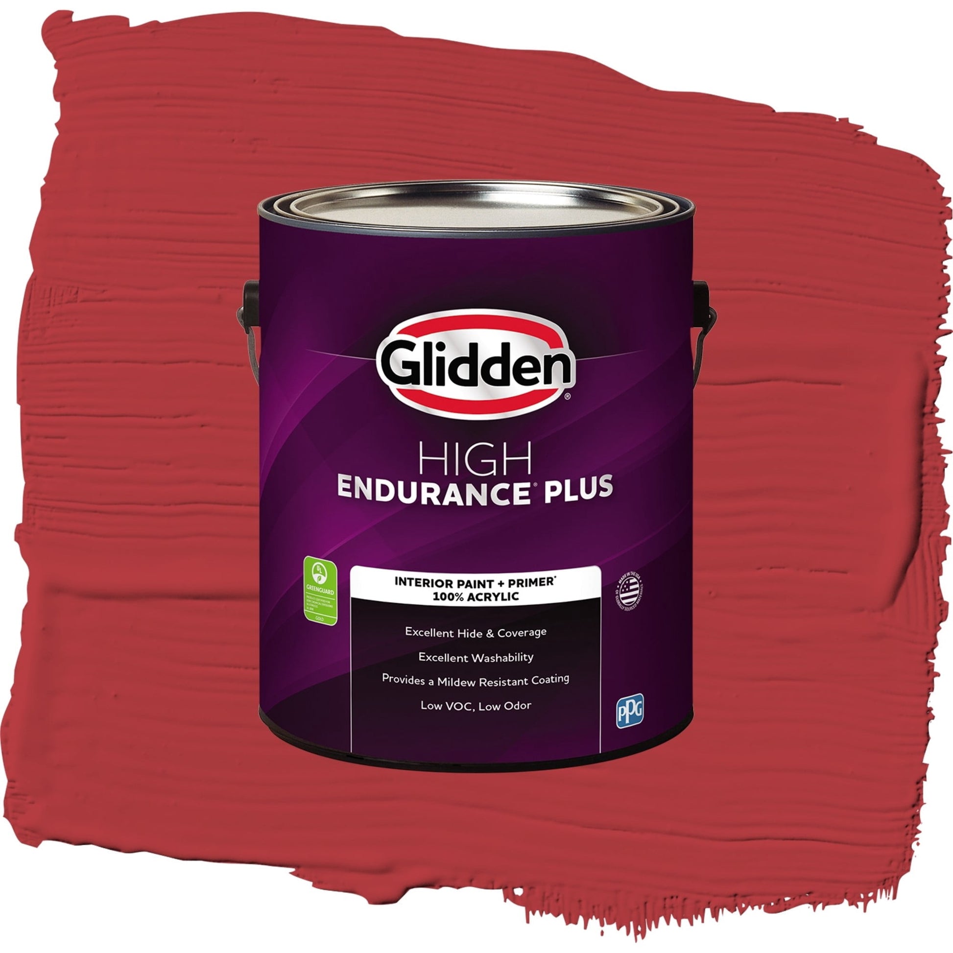 Glidden HEP Red Gumball / Red, Eggshell Interior Paint with Primer, 1 Gallon