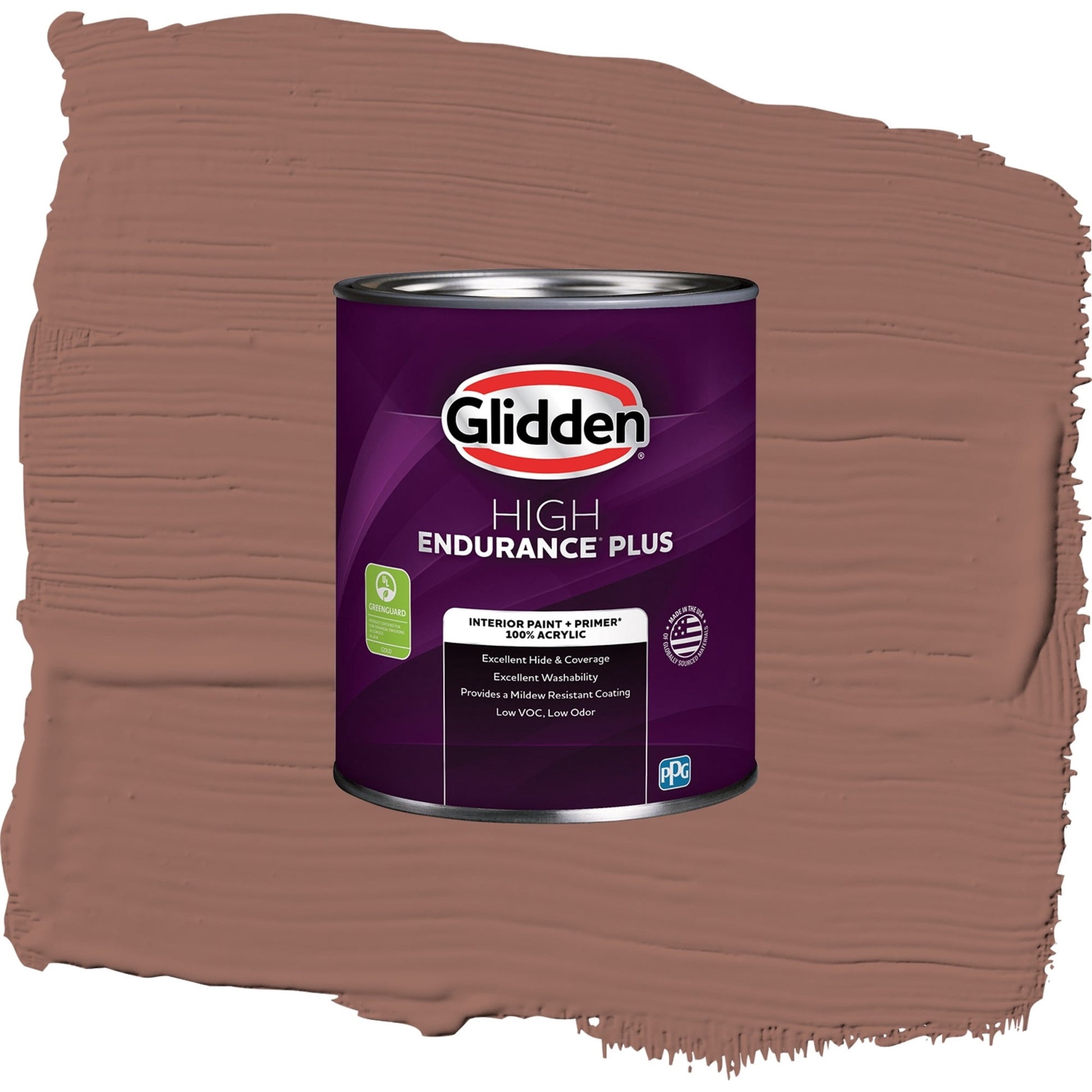 Glidden HEP Safari Brown / Brown, Eggshell Interior Paint with Primer, 1 Quart