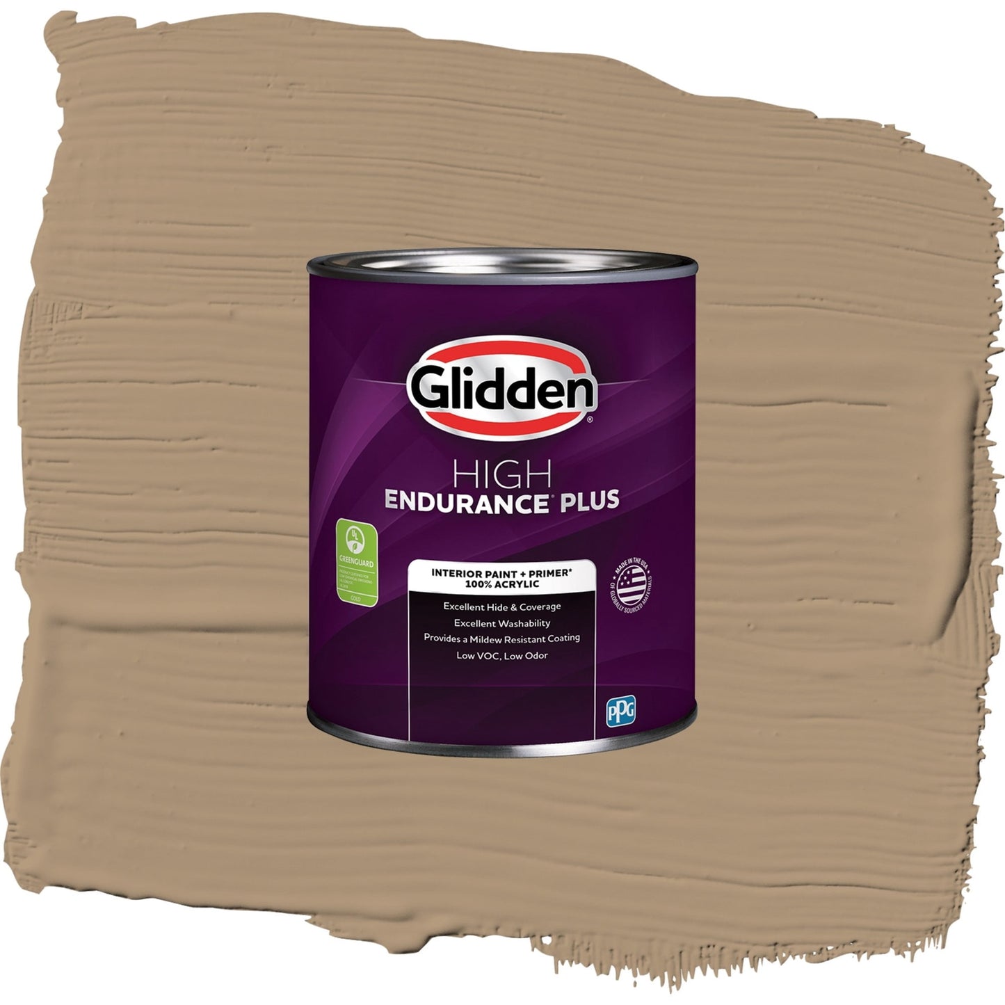 Glidden HEP Sauteed Mushroom / Beige, Eggshell Interior Paint with Primer, 1 Quart