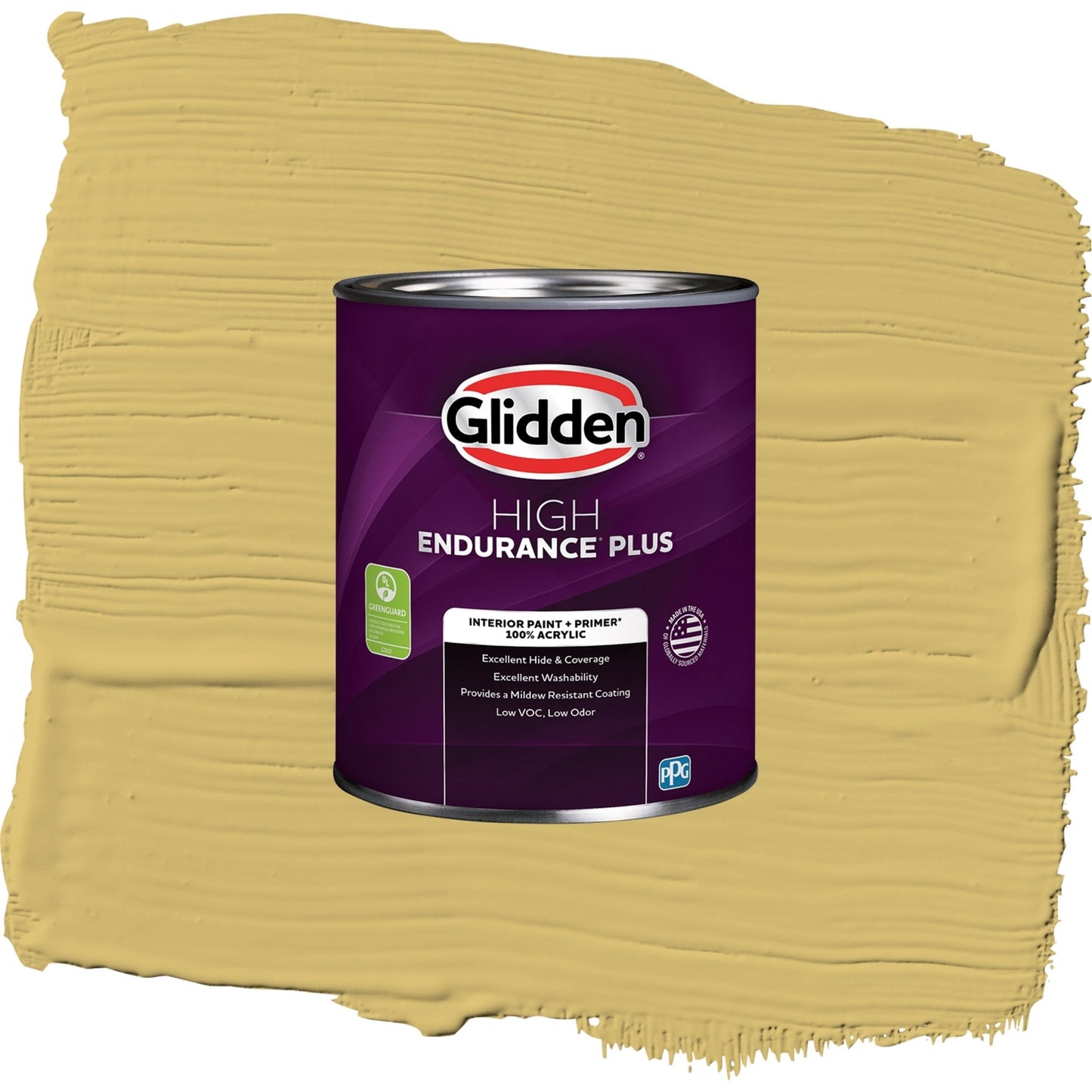 Glidden HEP Spicy Mustard / Yellow, Semi-Gloss Interior Paint with Primer, 1 Quart