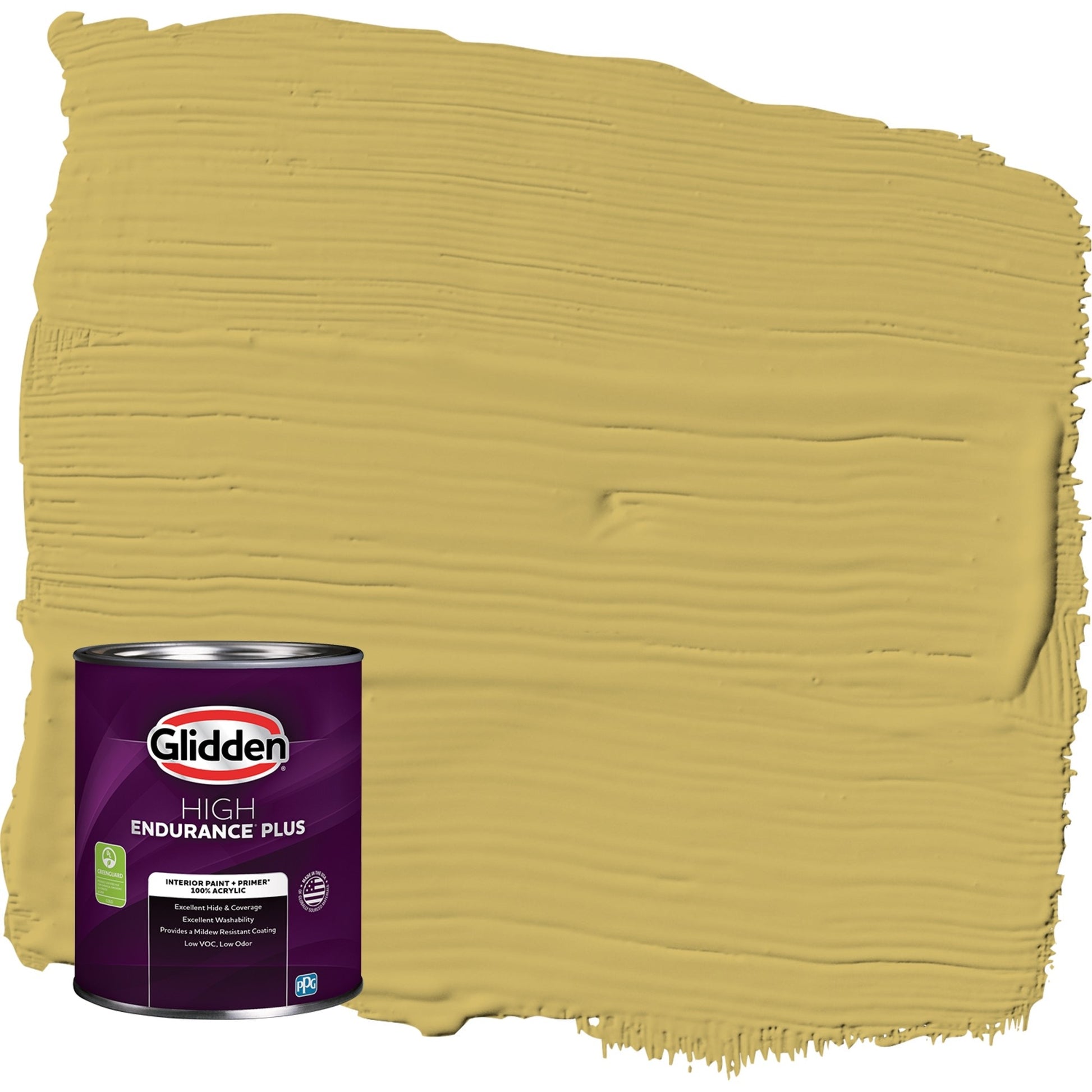 Glidden HEP Sopa de Guisantes Partidos / Pintura Interior Verde Semibrillante con Primer, 1 Cuarto