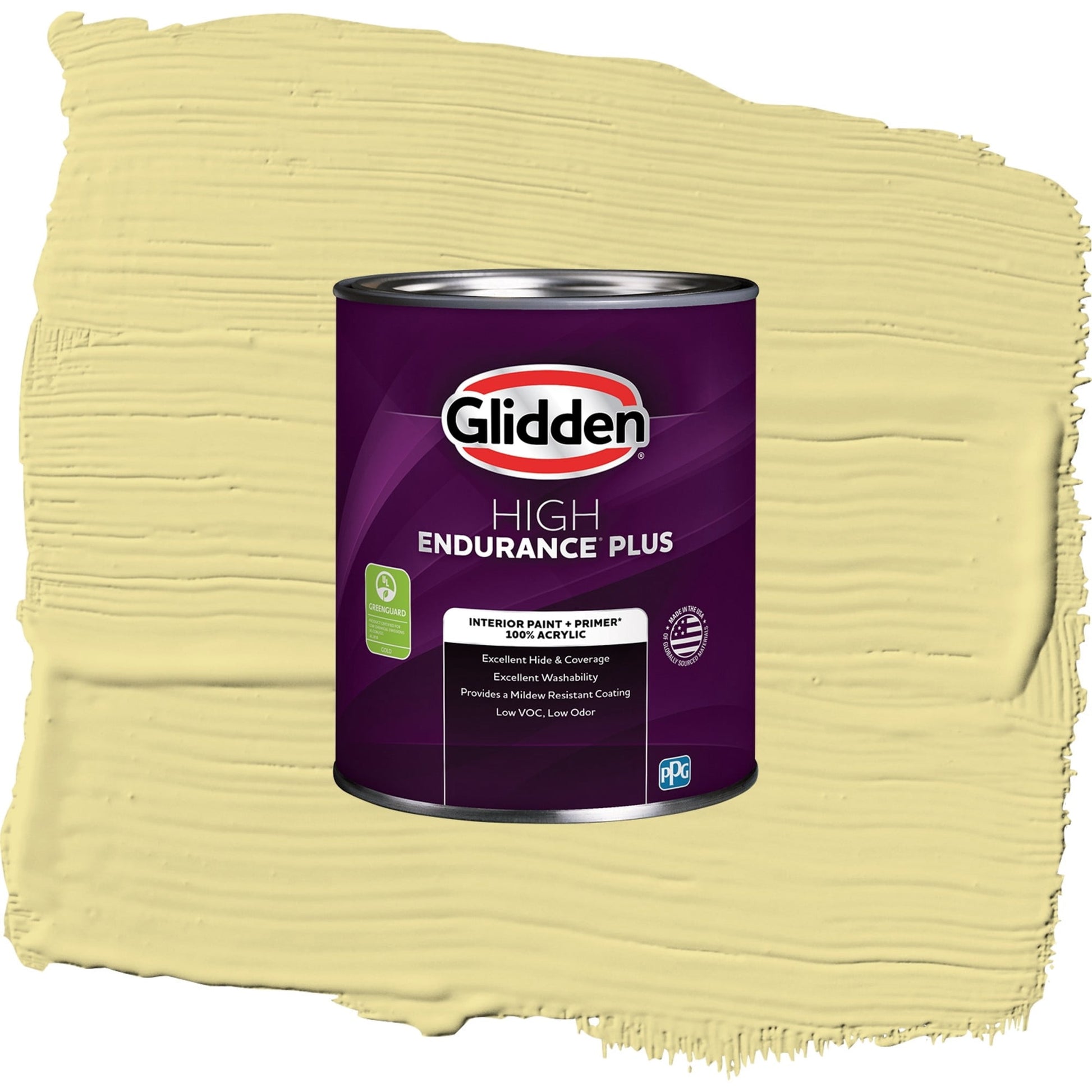 Glidden HEP Subtle Sunshine / Green, Eggshell Interior Paint with Primer, 1 Quart