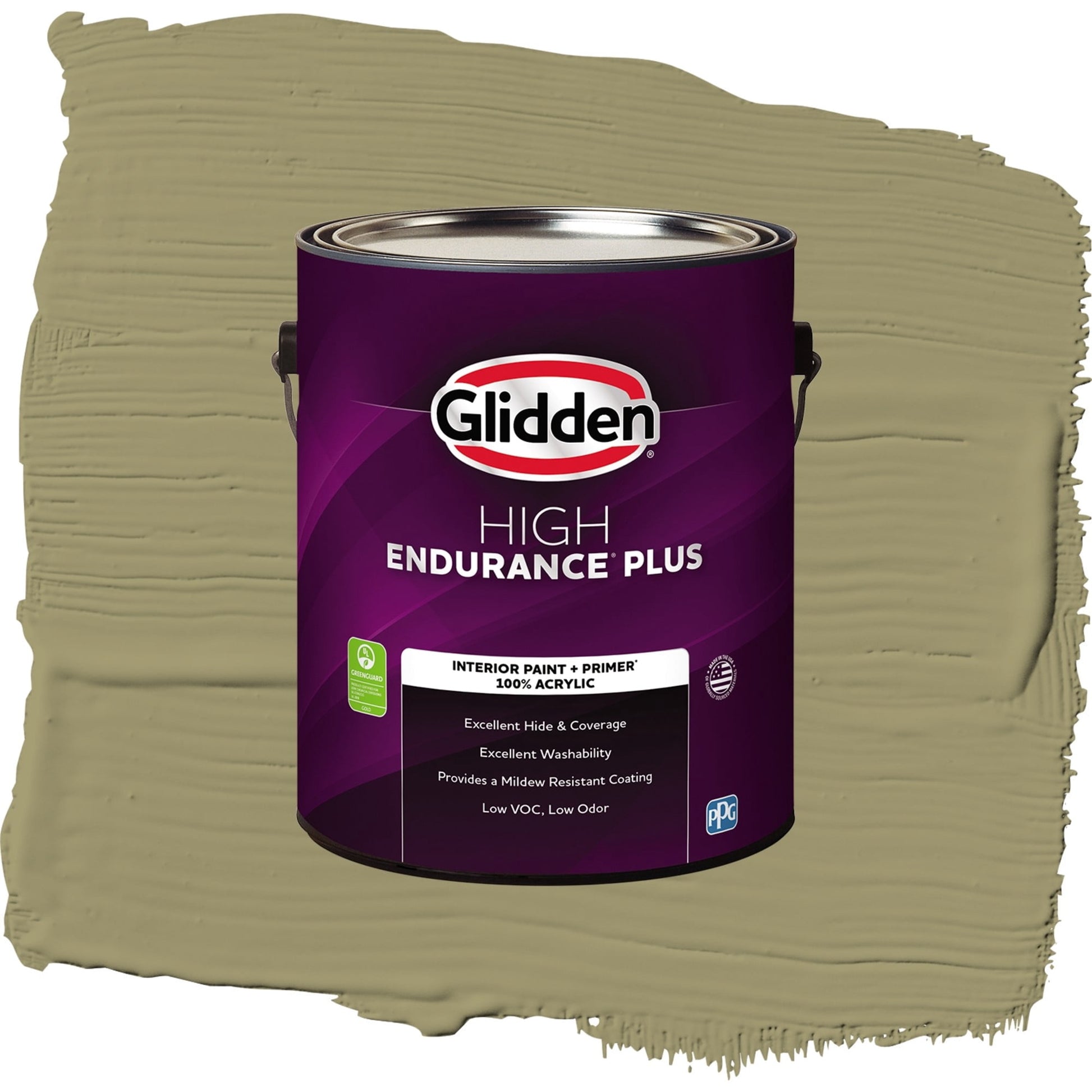 Glidden HEP Sweet Annie / Green, Flat Interior Paint with Primer, 1 Gallon