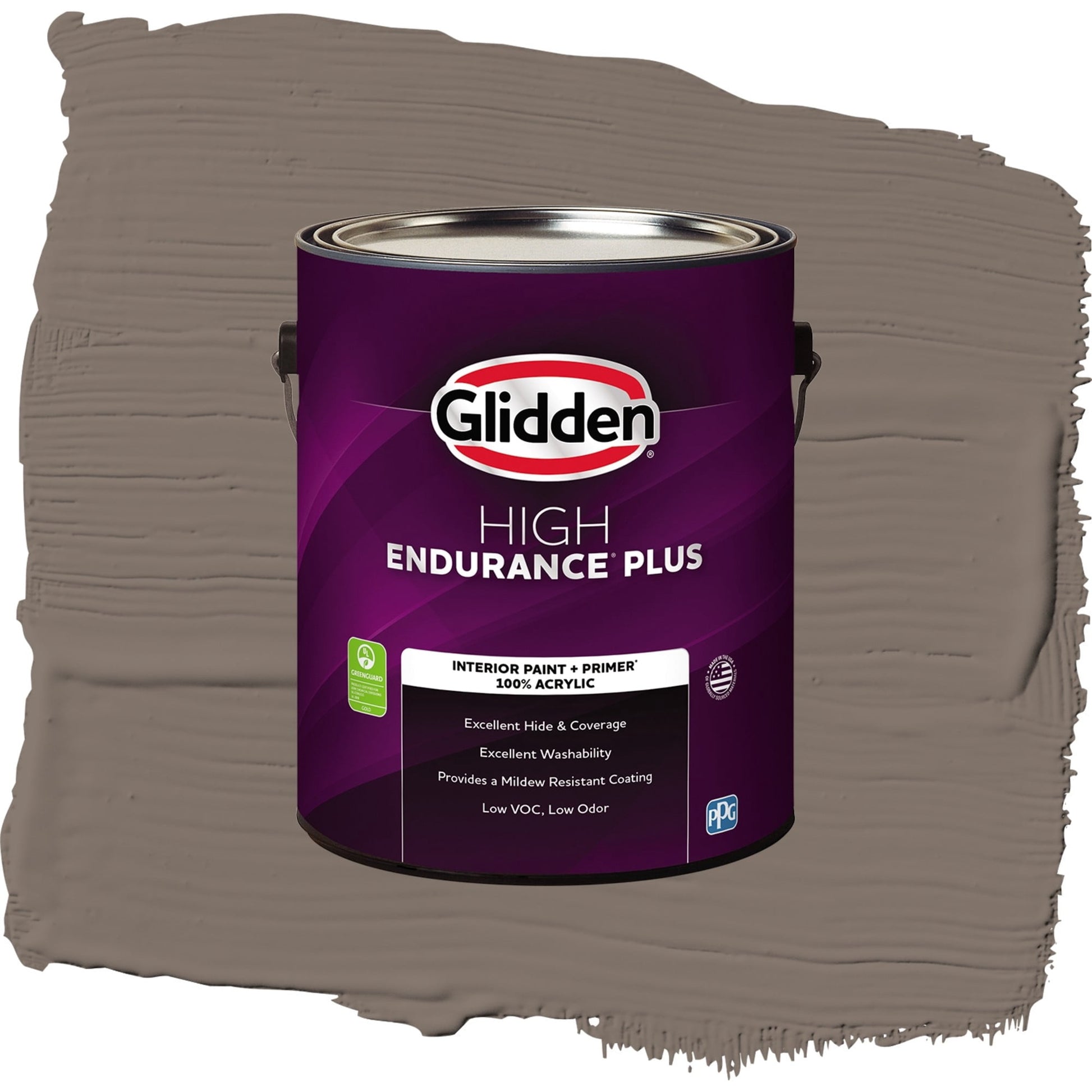Glidden HEP Tattle Tail / Brown, Flat Interior Paint with Primer, 1 Gallon