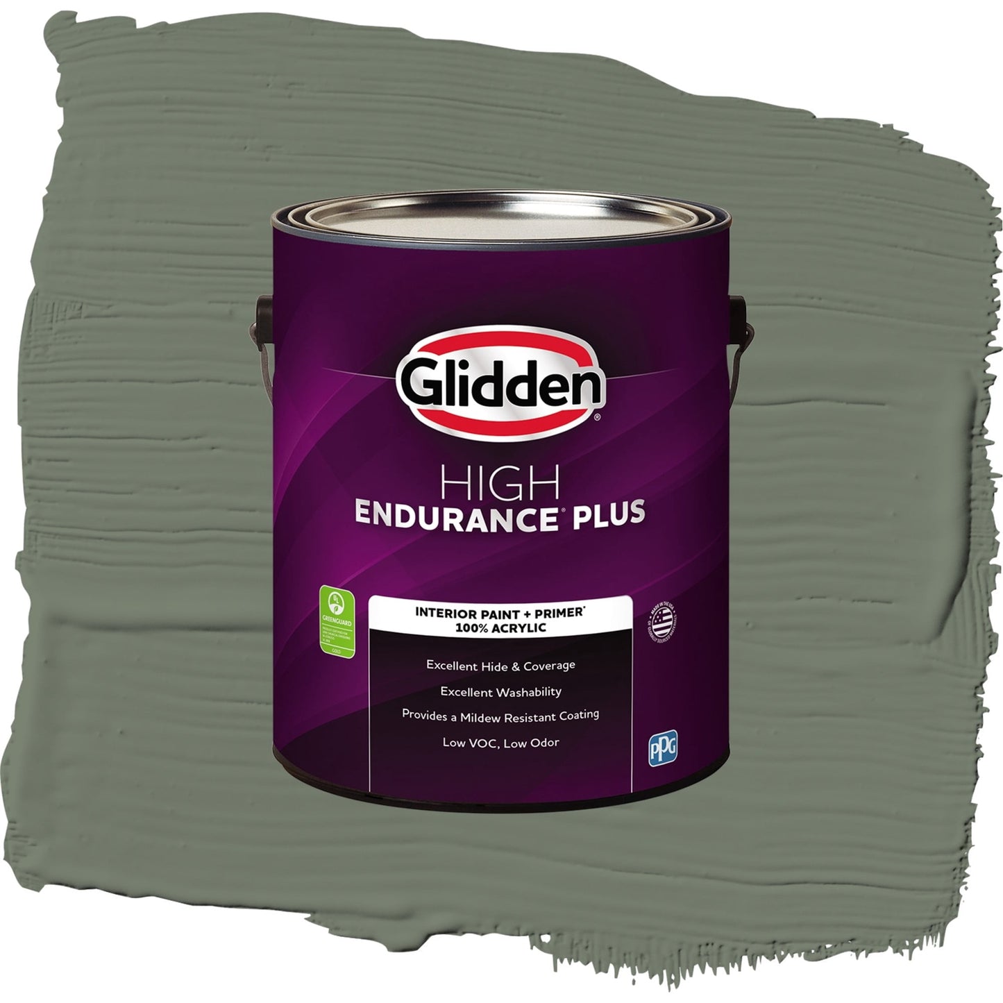 Glidden HEP Thyme Green / Green, Eggshell Interior Paint with Primer, 1 Gallon
