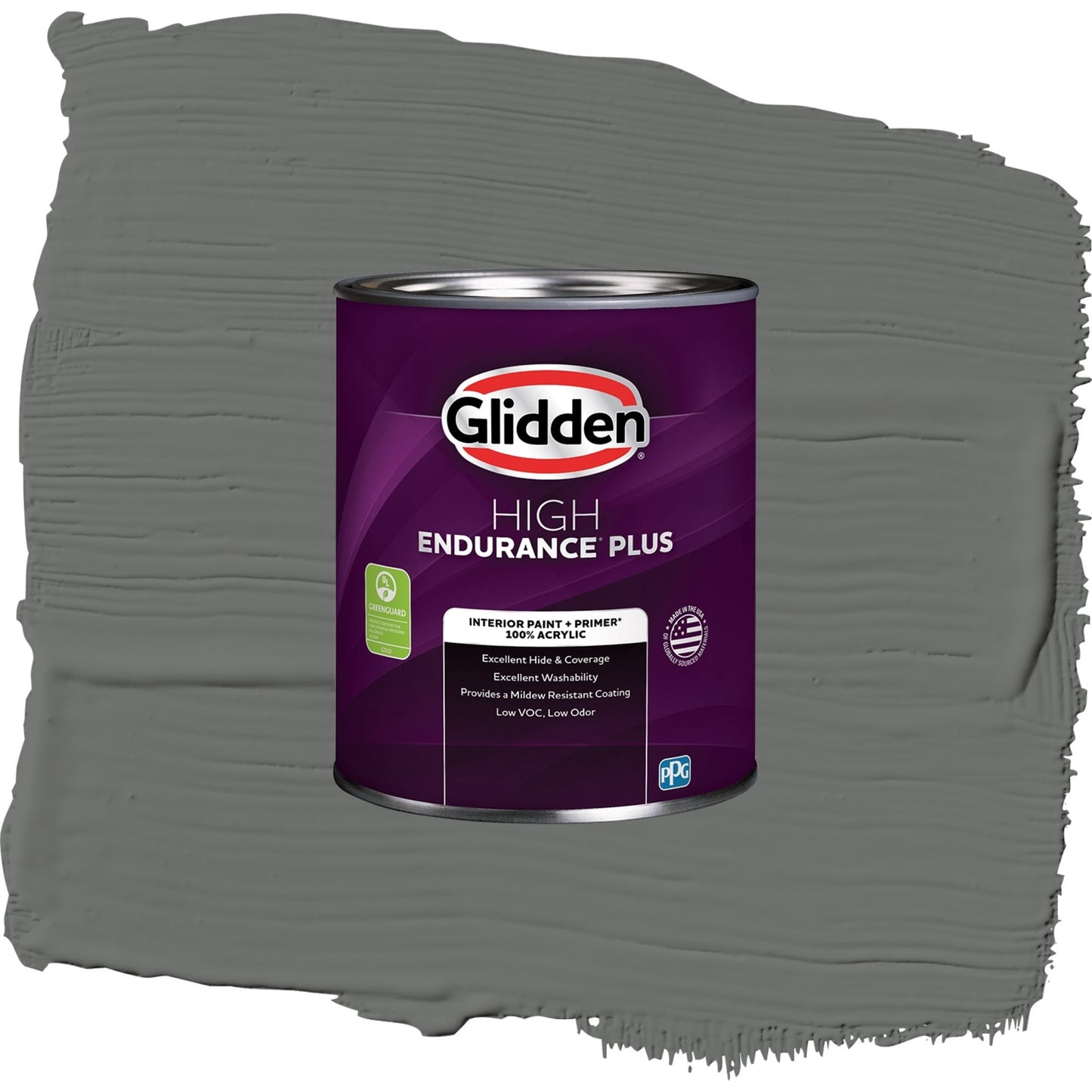 Glidden HEP Up in Smoke / Gray, Eggshell Interior Paint with Primer, 1 Quart