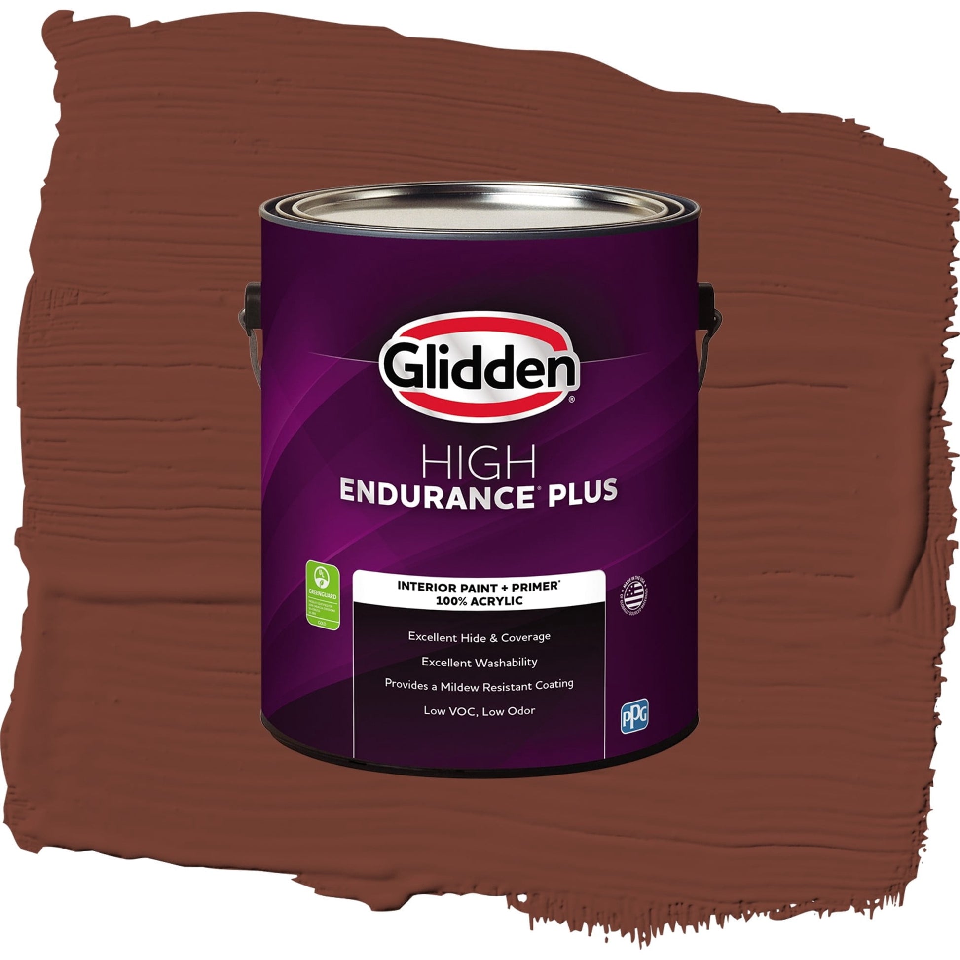 Glidden HEP Warm Mahogany / Red, Eggshell Interior Paint with Primer, 1 Gallon