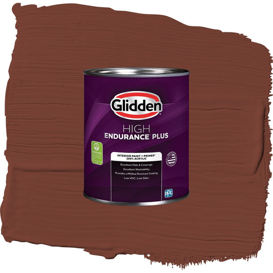 Glidden HEP Warm Mahogany / Red, Semi-Gloss Interior Paint with Primer, 1 Quart