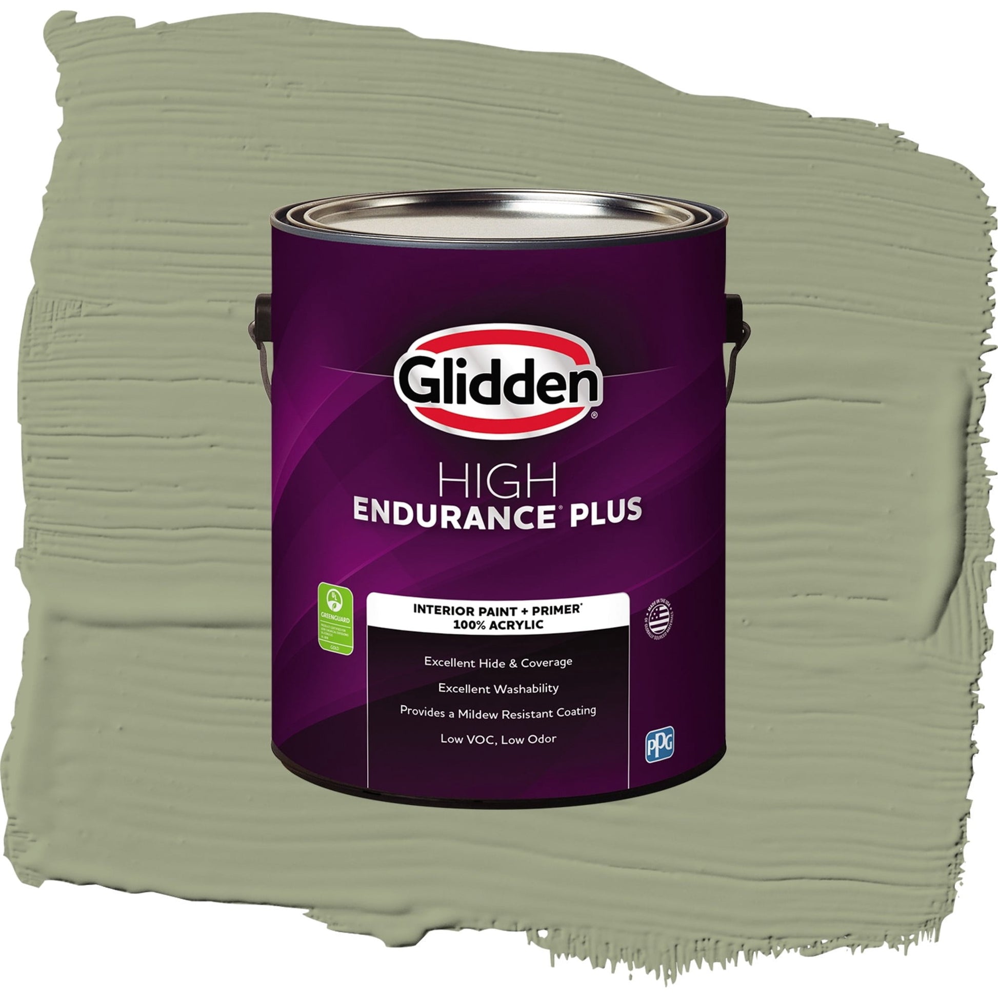 Glidden HEP Zebra Grass / Green, Flat Interior Paint with Primer, 1 Gallon