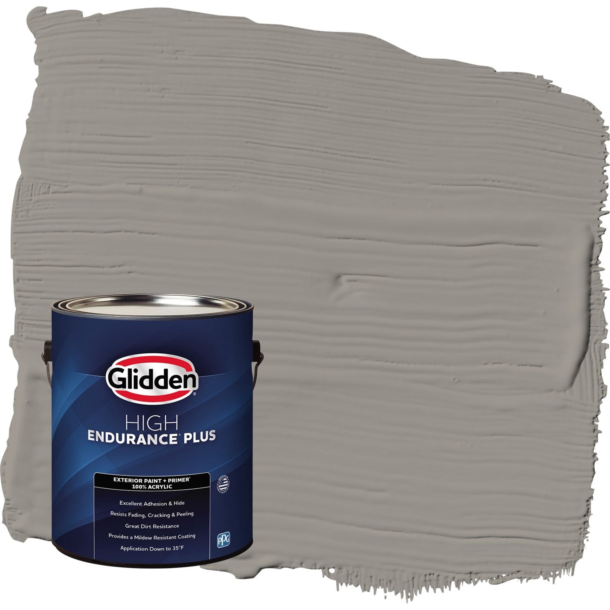 Glidden HEP Lazy Afternoon / Gray Flat Exterior Paint with Primer, 1 Gallon