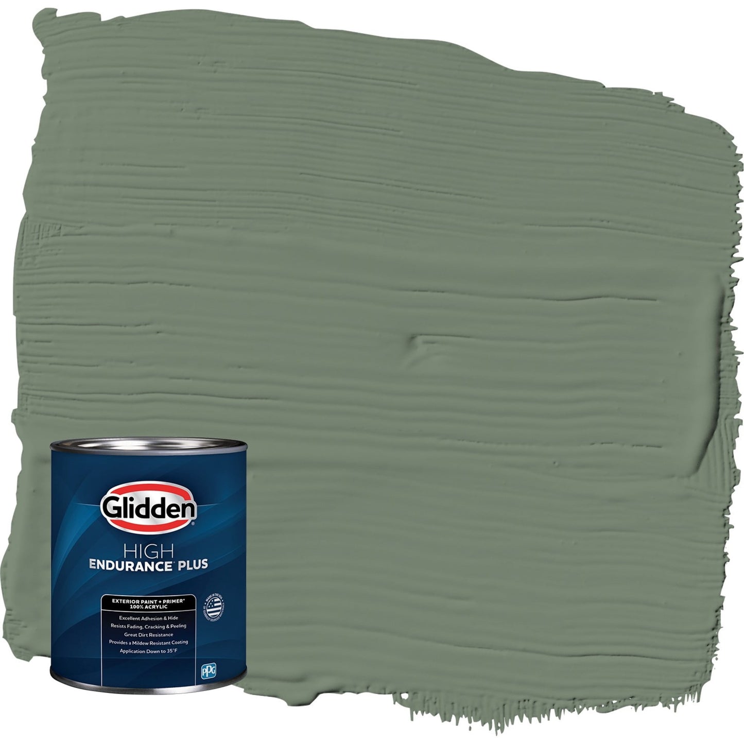 Glidden HEP Lottery Winnings / Green Satin Exterior Paint with Primer, 1 Quart
