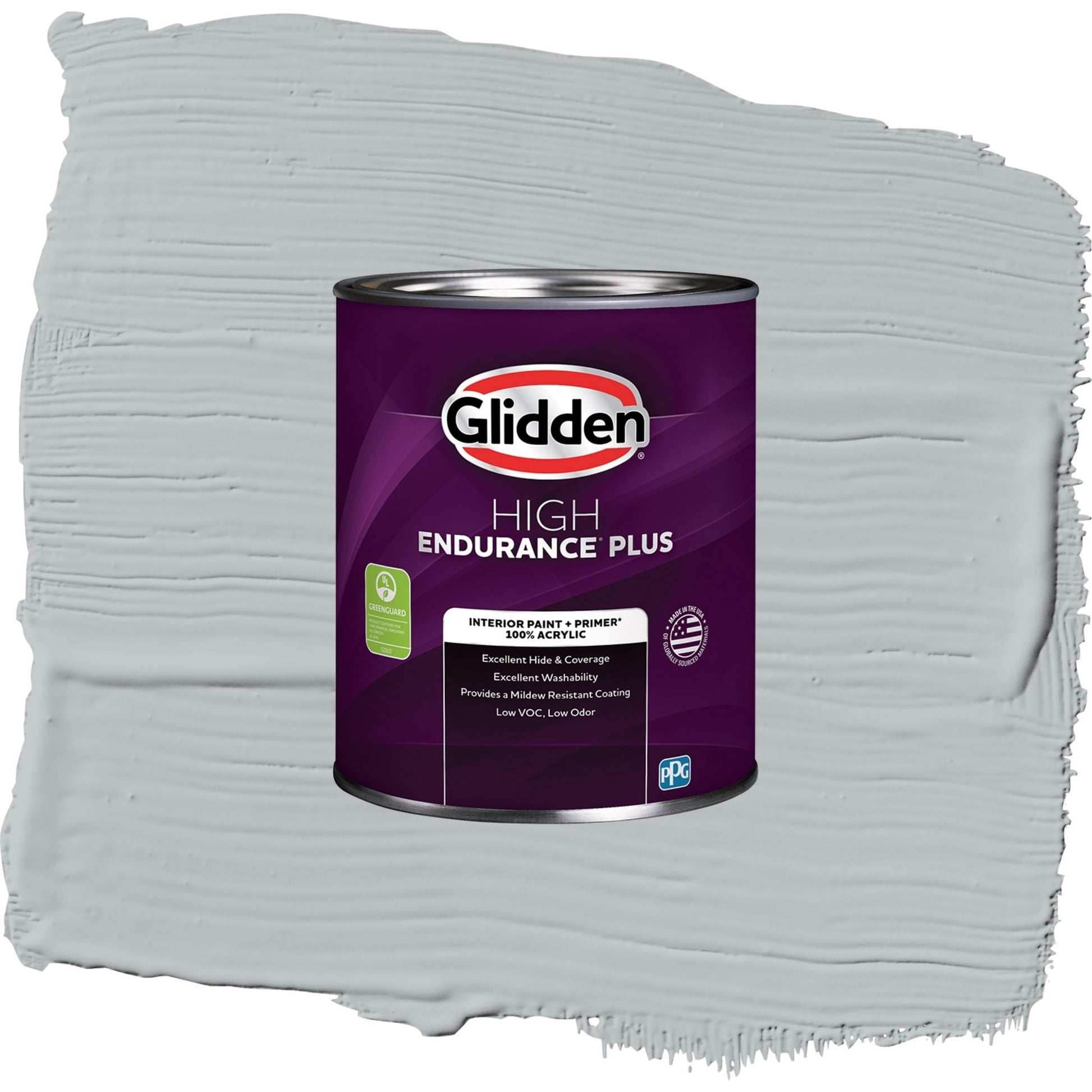 Glidden HEP Maiden Mist / Gray, Eggshell Interior Paint with Primer, 1 Quart