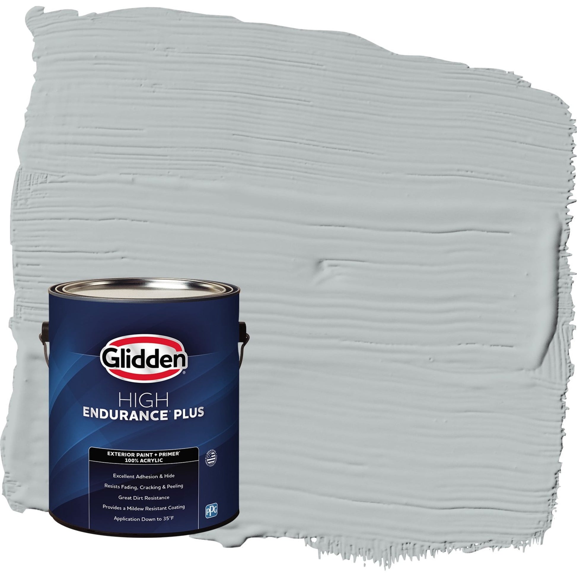 Glidden HEP Maiden Mist / Gray Satin Exterior Paint with Primer, 1 Gallon