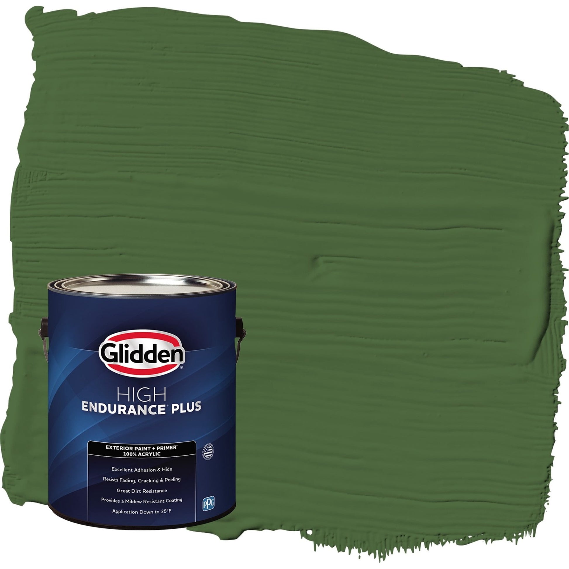 Glidden HEP Mountain Forest / Green Flat Exterior Paint with Primer, 1 Gallon