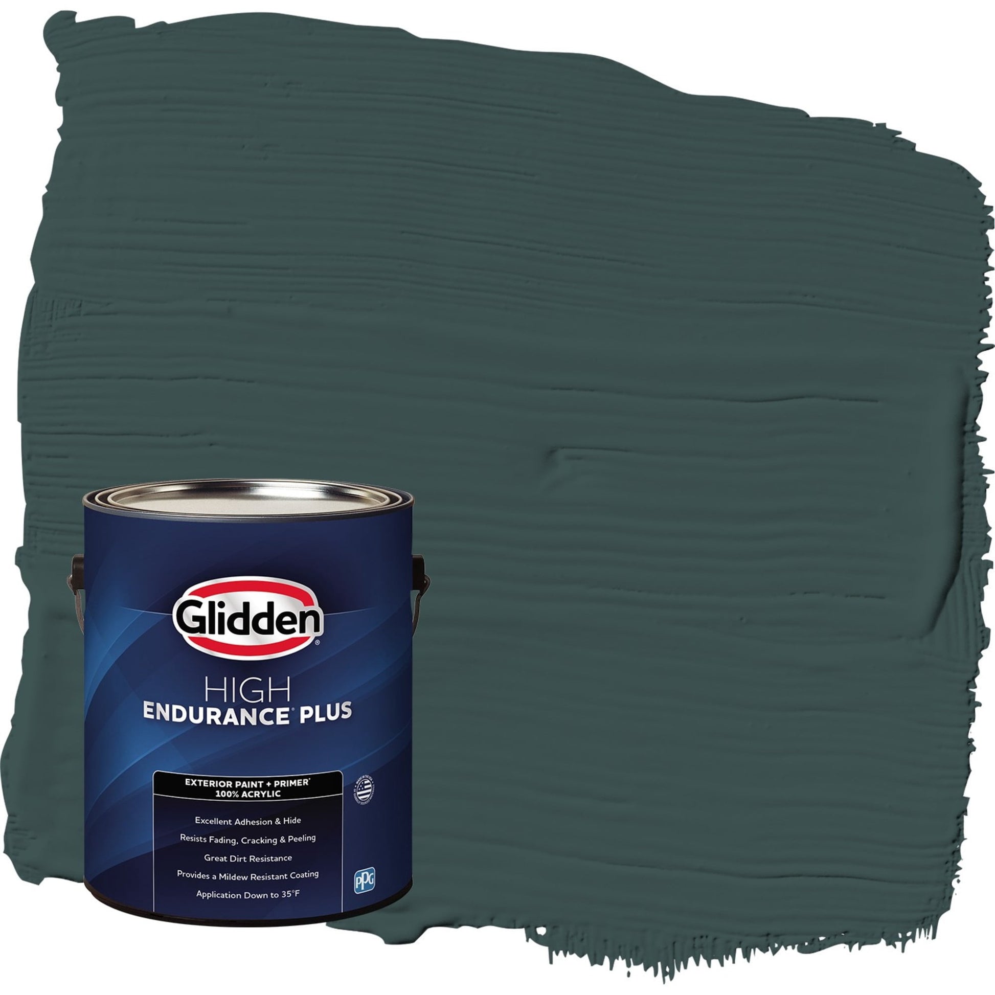 Glidden HEP Night Watch / Green Flat Exterior Paint with Primer, 1 Gallon