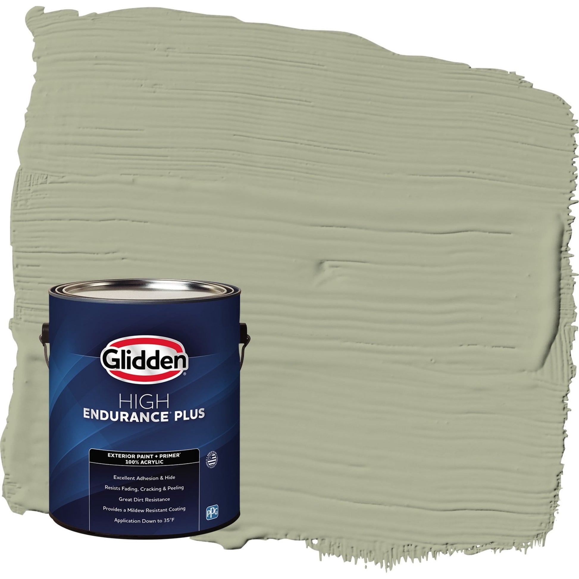 Glidden HEP Olive Sprig / Green Flat Exterior Paint with Primer, 1 Gallon