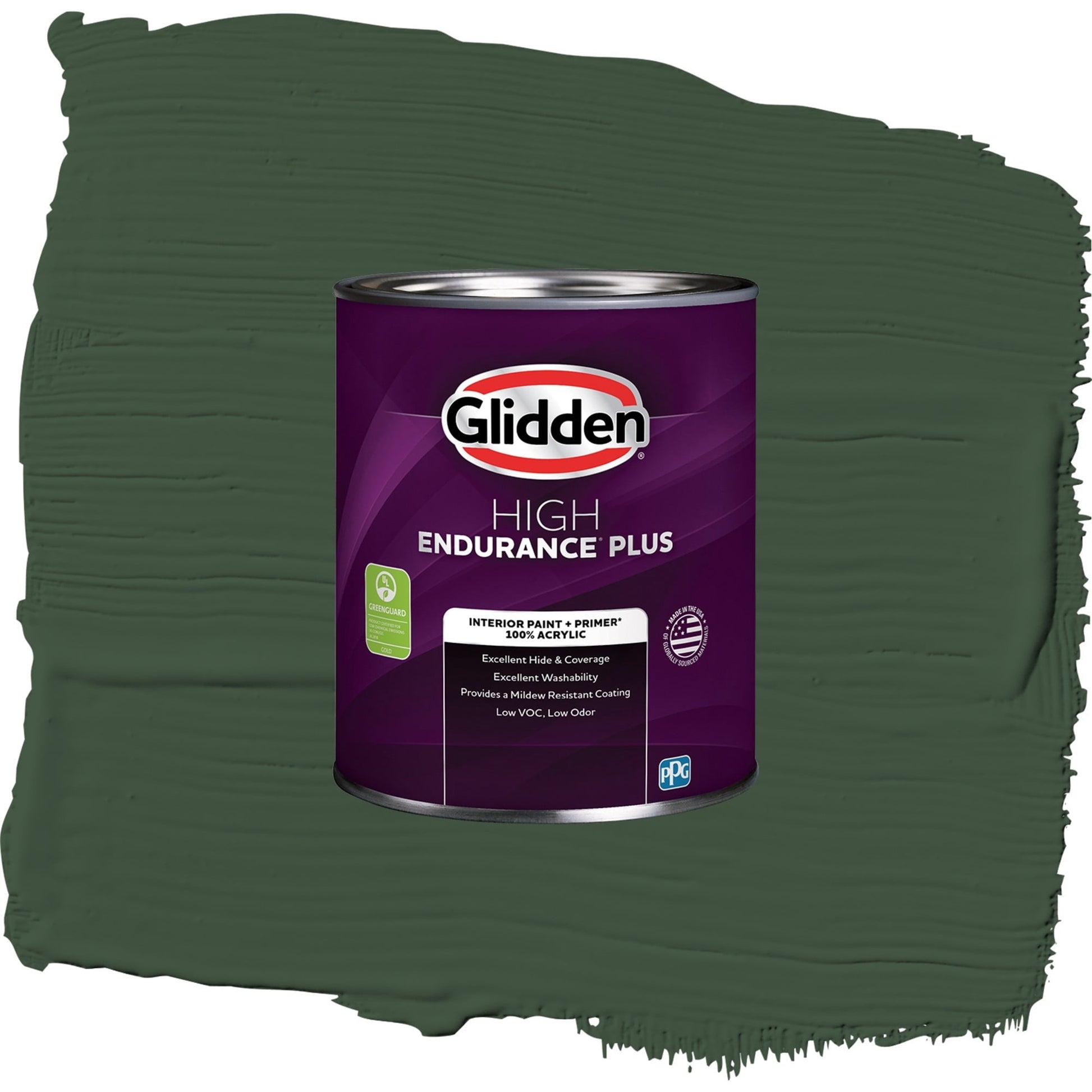 Glidden HEP Pine Forest / Green, Eggshell Interior Paint with Primer, 1 Quart