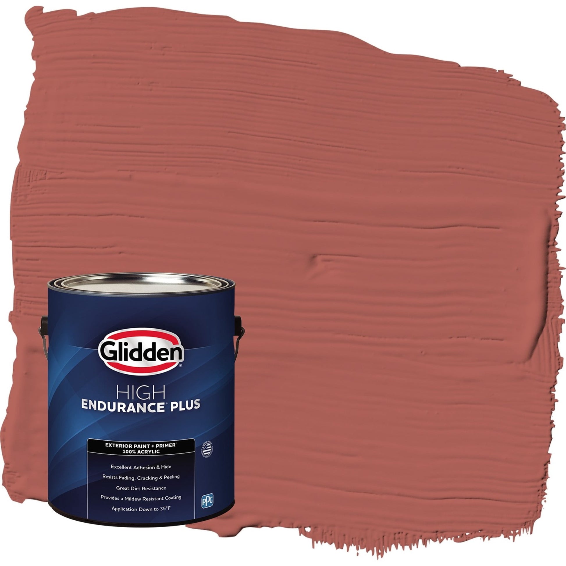 Glidden HEP Pizza Pie / Red Flat Exterior Paint with Primer, 1 Gallon