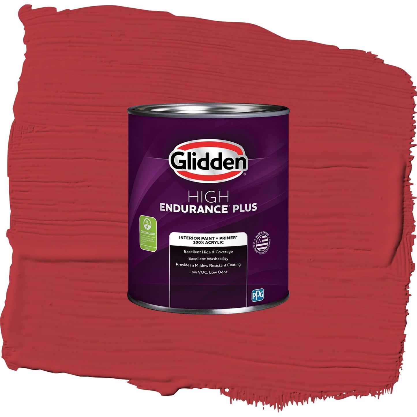 Glidden HEP Red Gumball / Red, Eggshell Interior Paint with Primer, 1 Quart