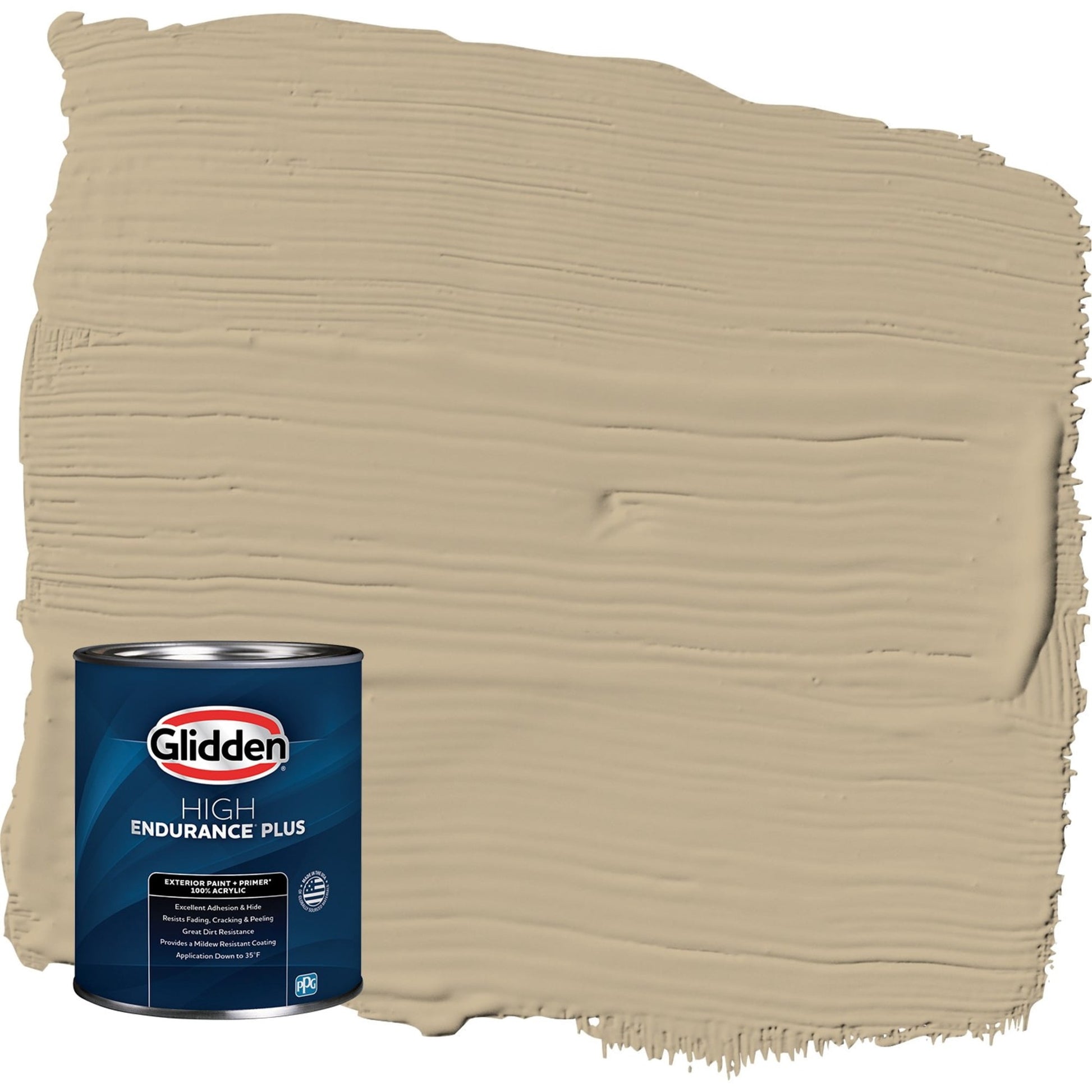 Glidden HEP Rock Cliffs / Beige Satin Exterior Paint with Primer, 1 Quart