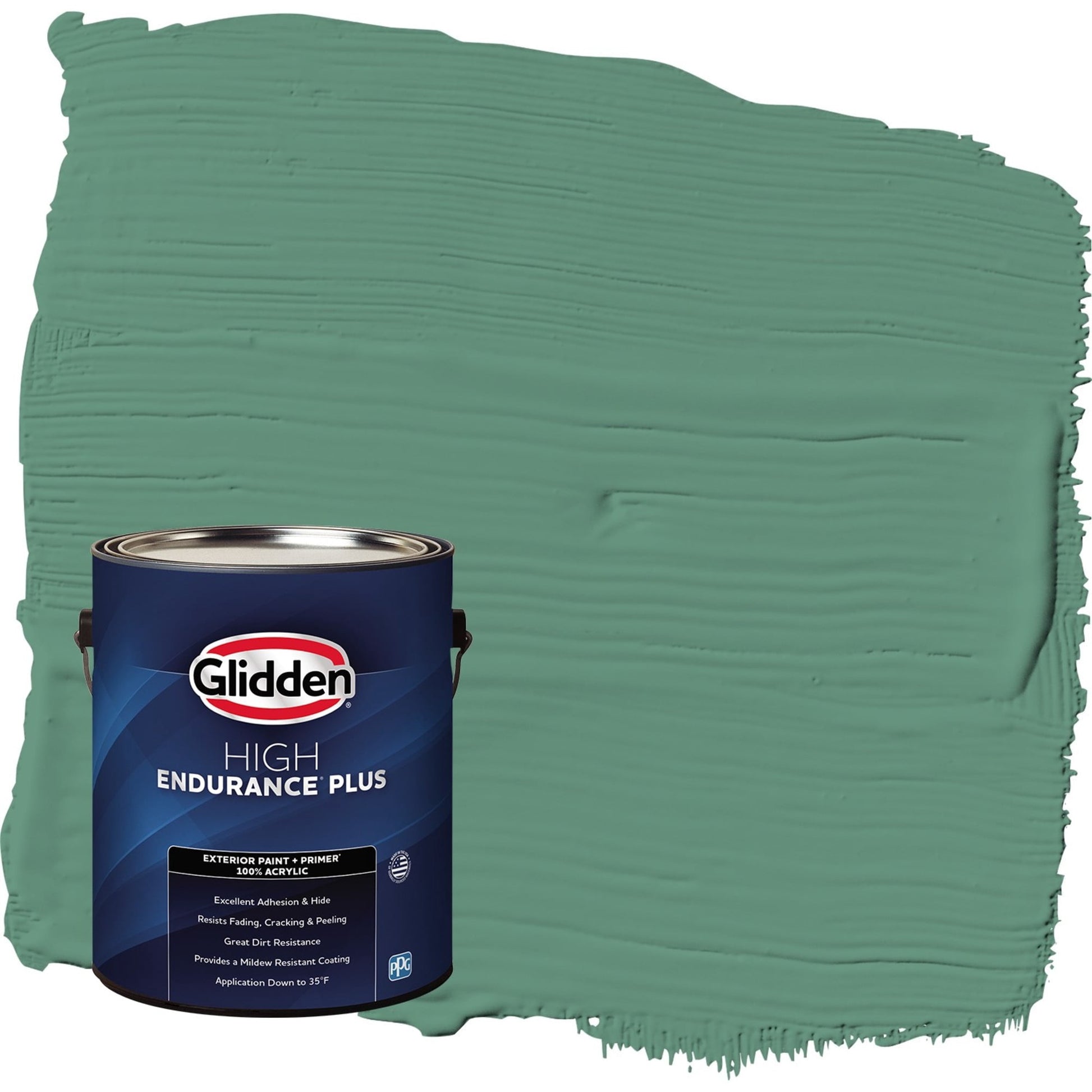 Glidden HEP Sheffield / Green Flat Exterior Paint with Primer, 1 Gallon