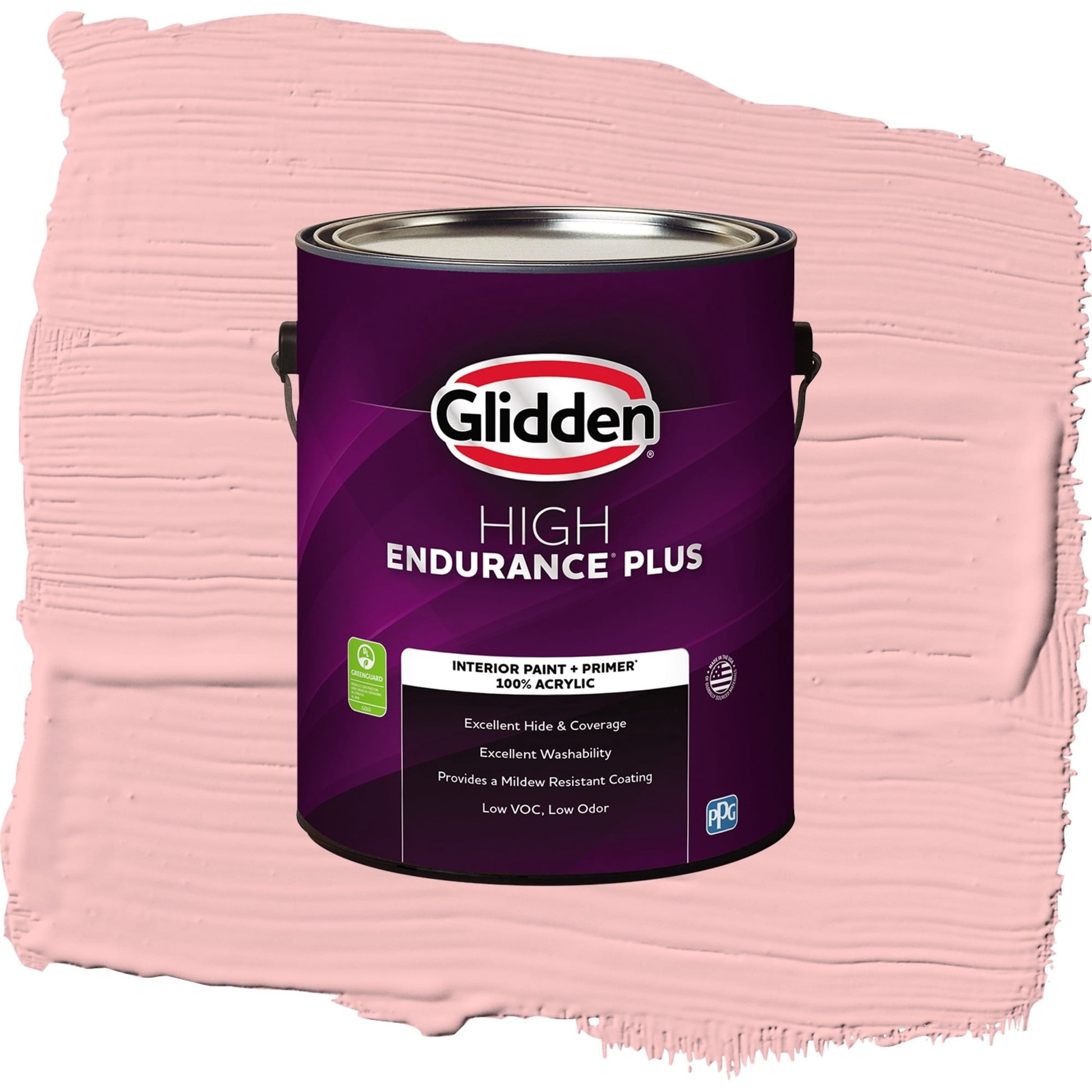 Glidden HEP Silver Strawberry Interior Paint + Primer Flat , 1 Gallon