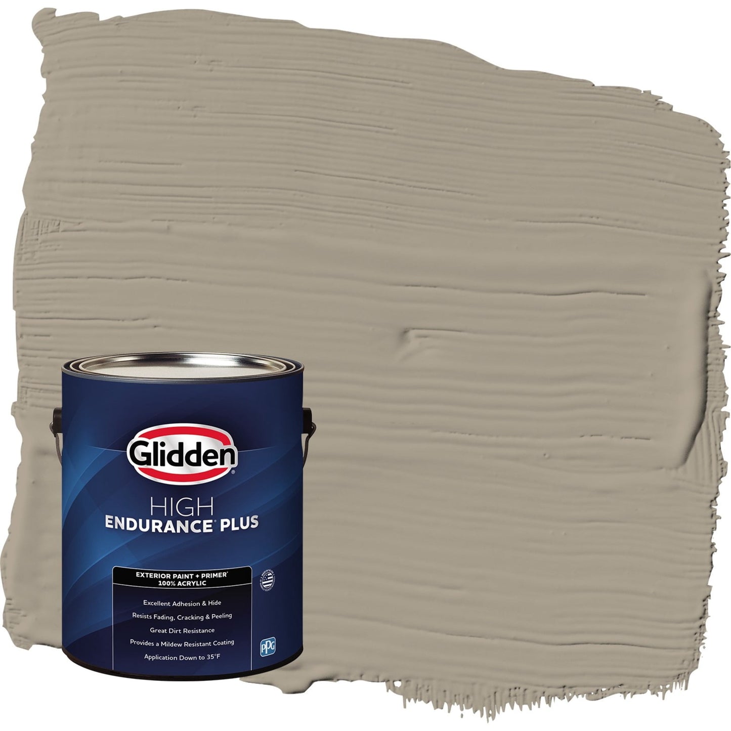 Glidden HEP Stonehenge Greige / Gray Satin Exterior Paint with Primer, 1 Gallon