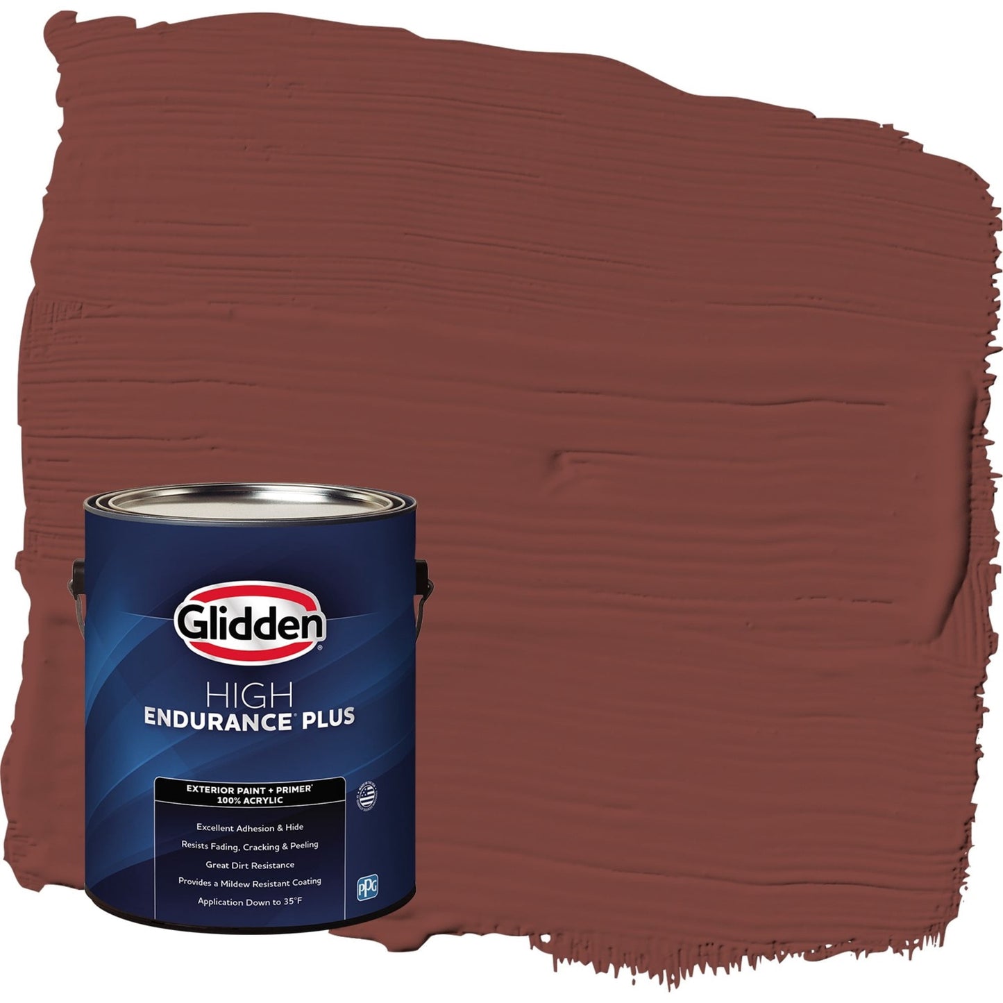 Glidden HEP Sweet Spiceberry / Red Flat Exterior Paint with Primer, 1 Gallon