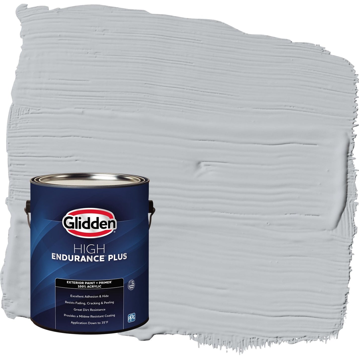 Glidden HEP Train / Gray Satin Exterior Paint with Primer, 1 Gallon