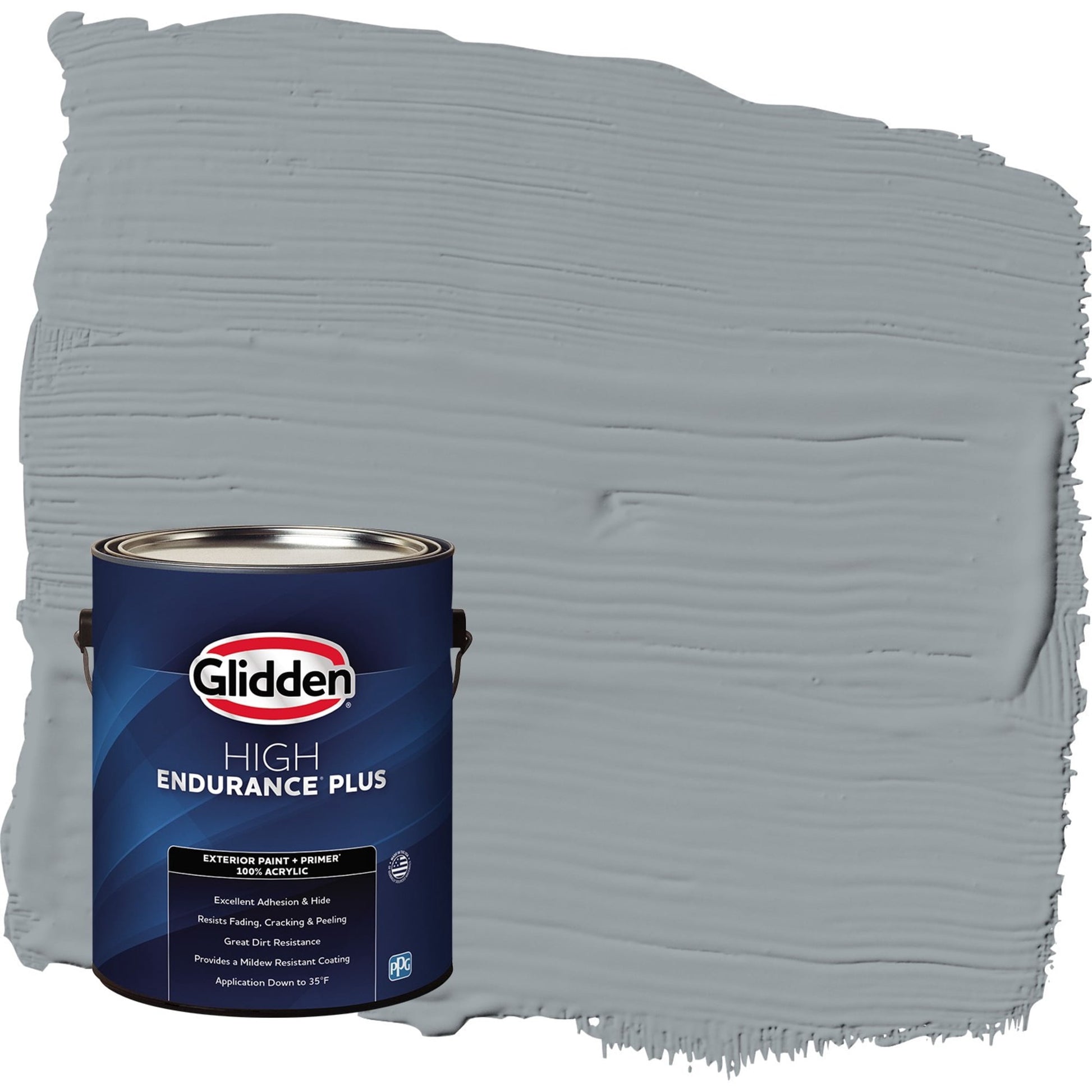 Glidden HEP UFO / Gray Flat Exterior Paint with Primer, 1 Gallon