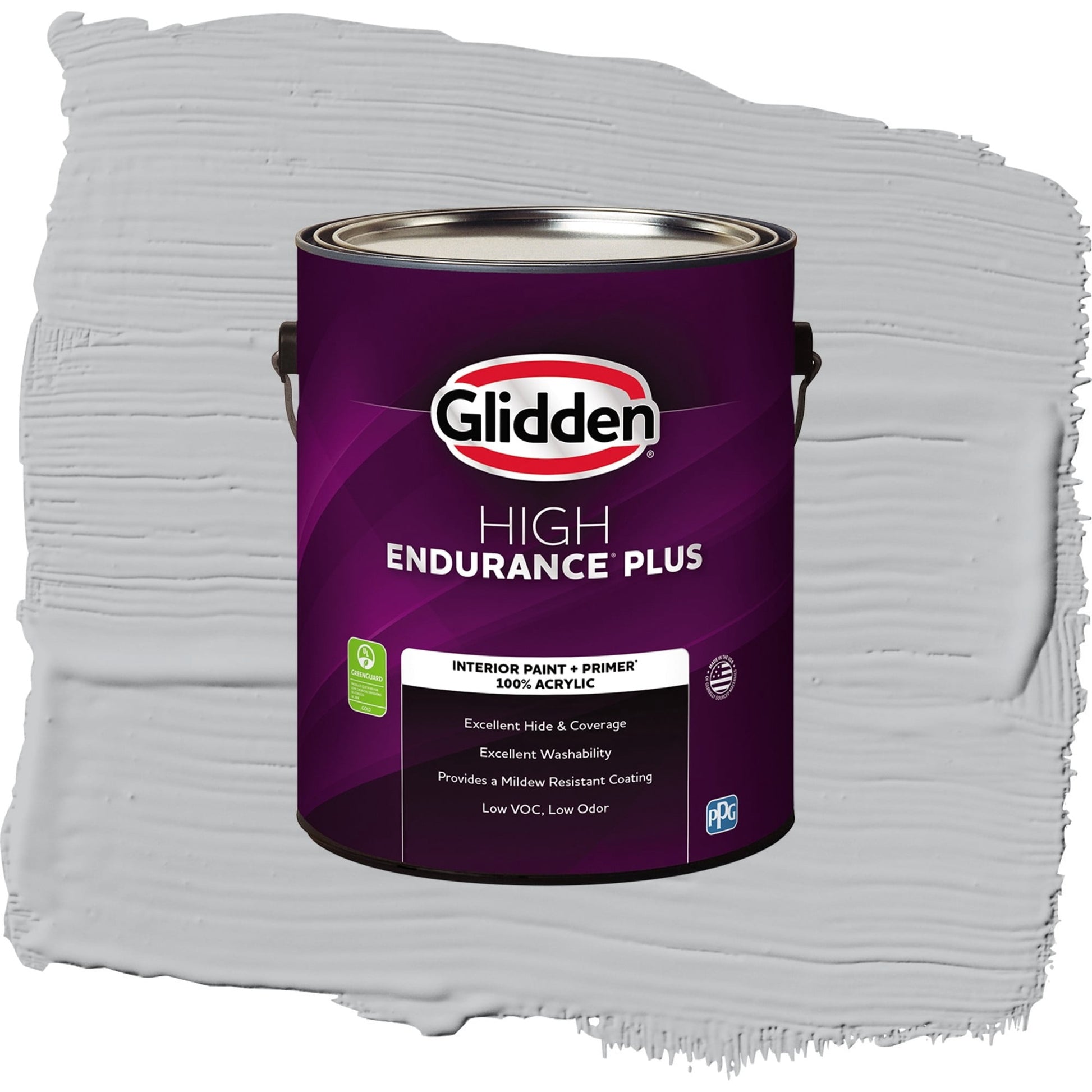 Glidden HEP Whirlwind / Gray, Flat Interior Paint with Primer, 1 Gallon