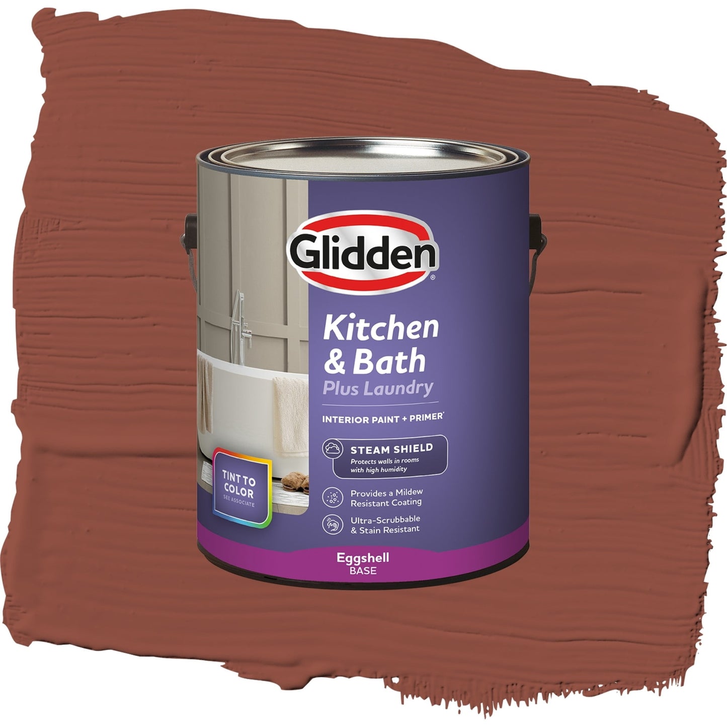 Glidden Glidden Kitchen Bath and Laundry Baked Bean / Red, Eggshell Interior Paint with Primer, 1 Gallon