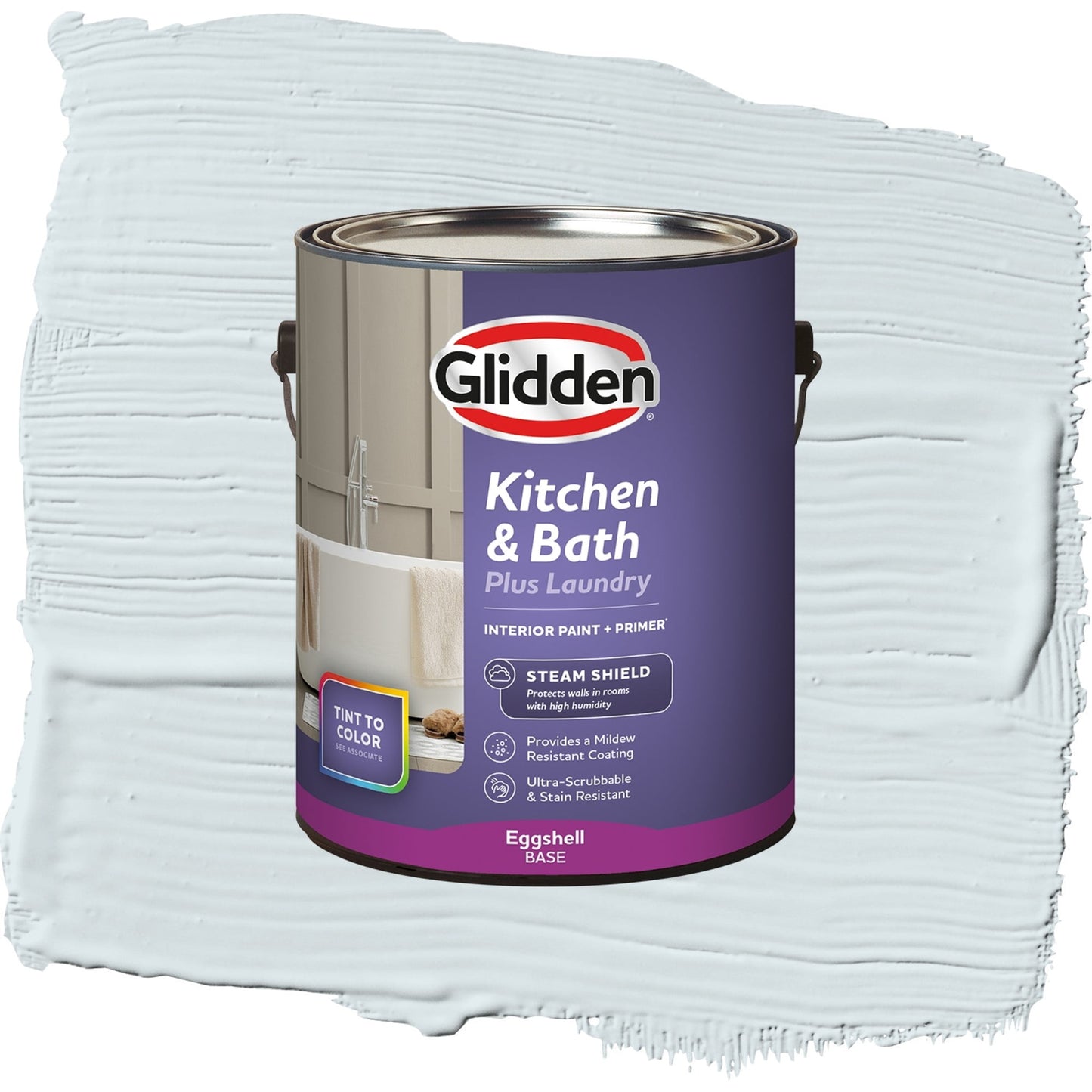 Glidden Glidden Kitchen Bath and Laundry Blue Smoke / Blue, Eggshell Interior Paint with Primer, 1 Gallon