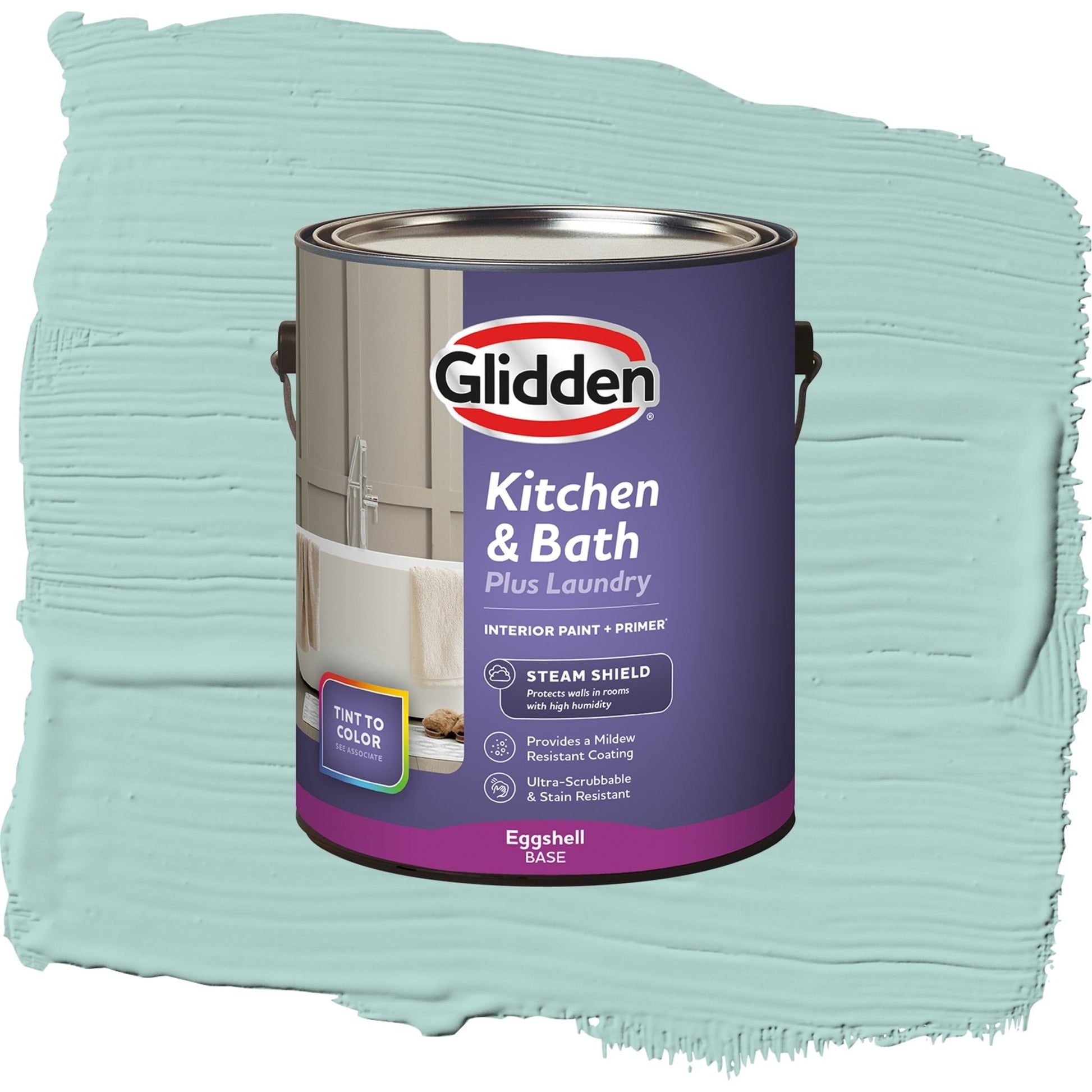 Glidden Glidden Kitchen Bath and Laundry Cassiopeia / Blue, Eggshell Interior Paint with Primer, 1 Gallon