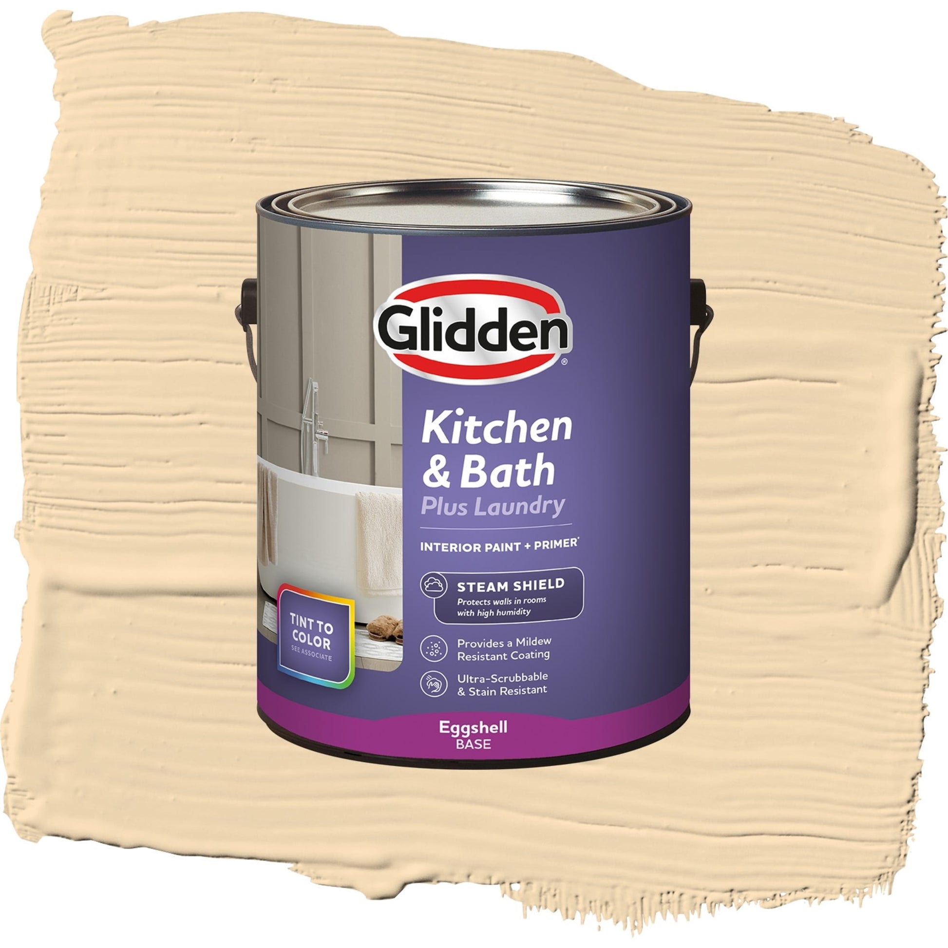 Glidden Glidden Kitchen Bath and Laundry Chai Tea Latte / Beige, Eggshell Interior Paint with Primer, 1 Gallon