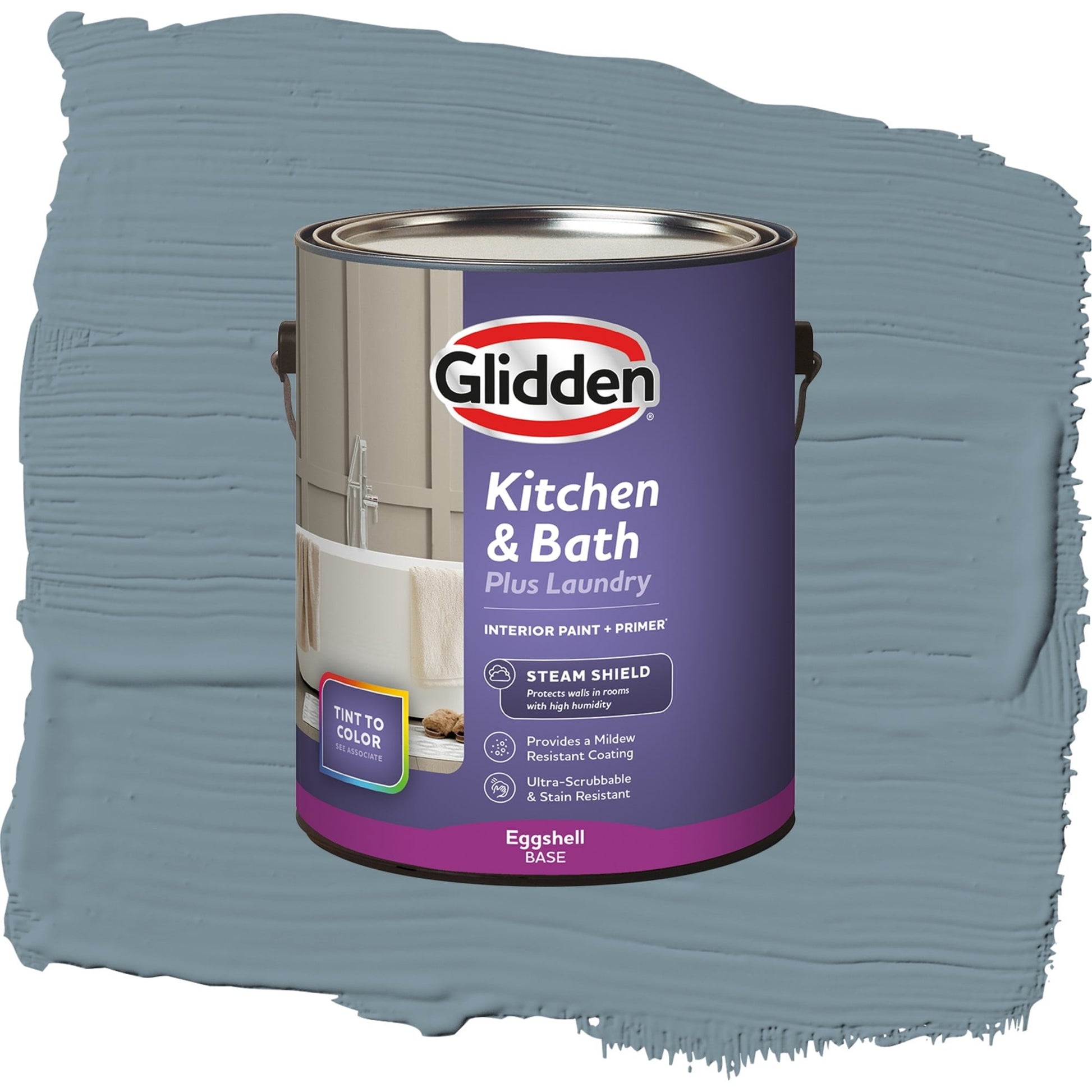Glidden Glidden Kitchen Bath and Laundry Chalky Blue / Blue, Eggshell Interior Paint with Primer, 1 Gallon
