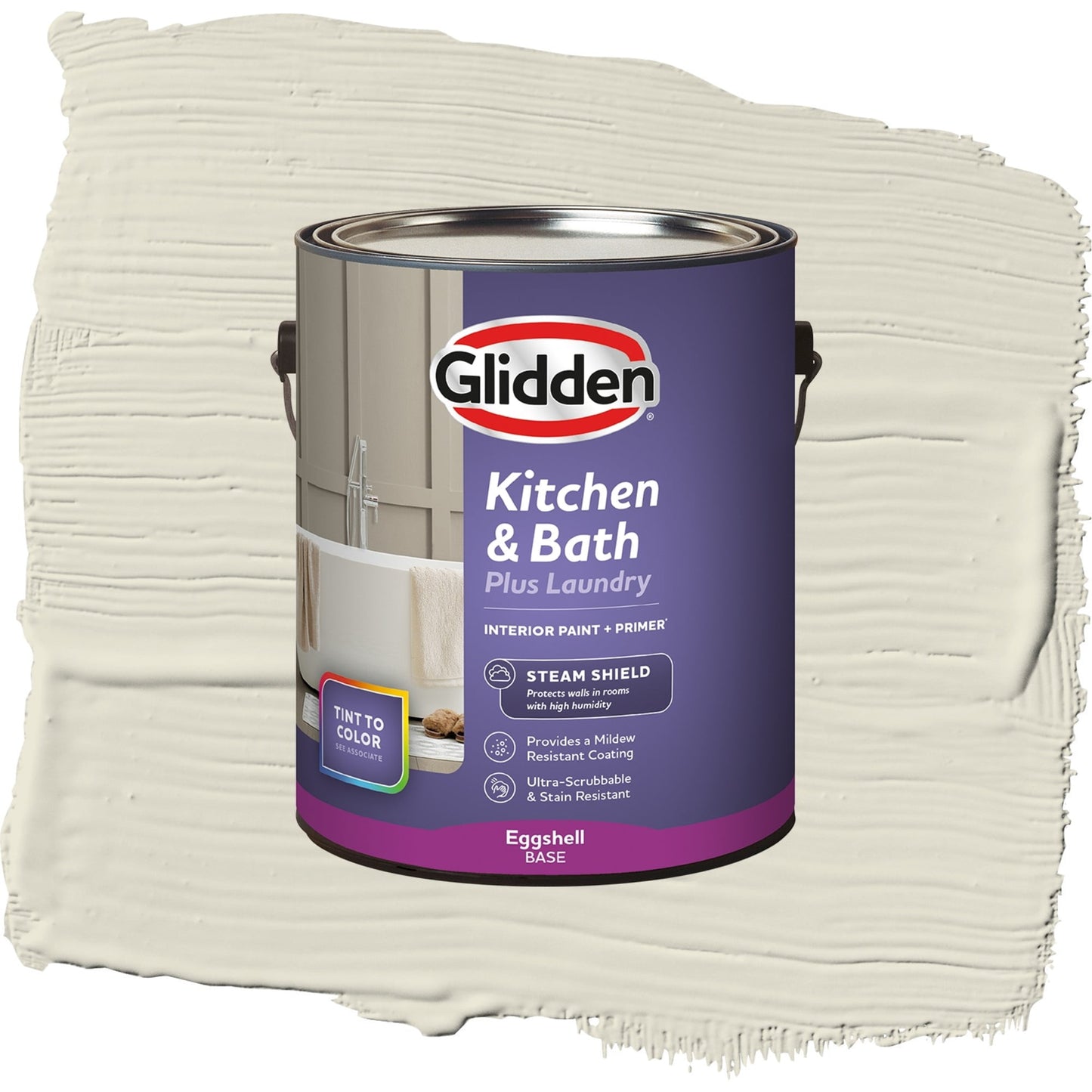 Glidden Glidden Kitchen Bath and Laundry Cocoon / Green, Eggshell Interior Paint with Primer, 1 Gallon