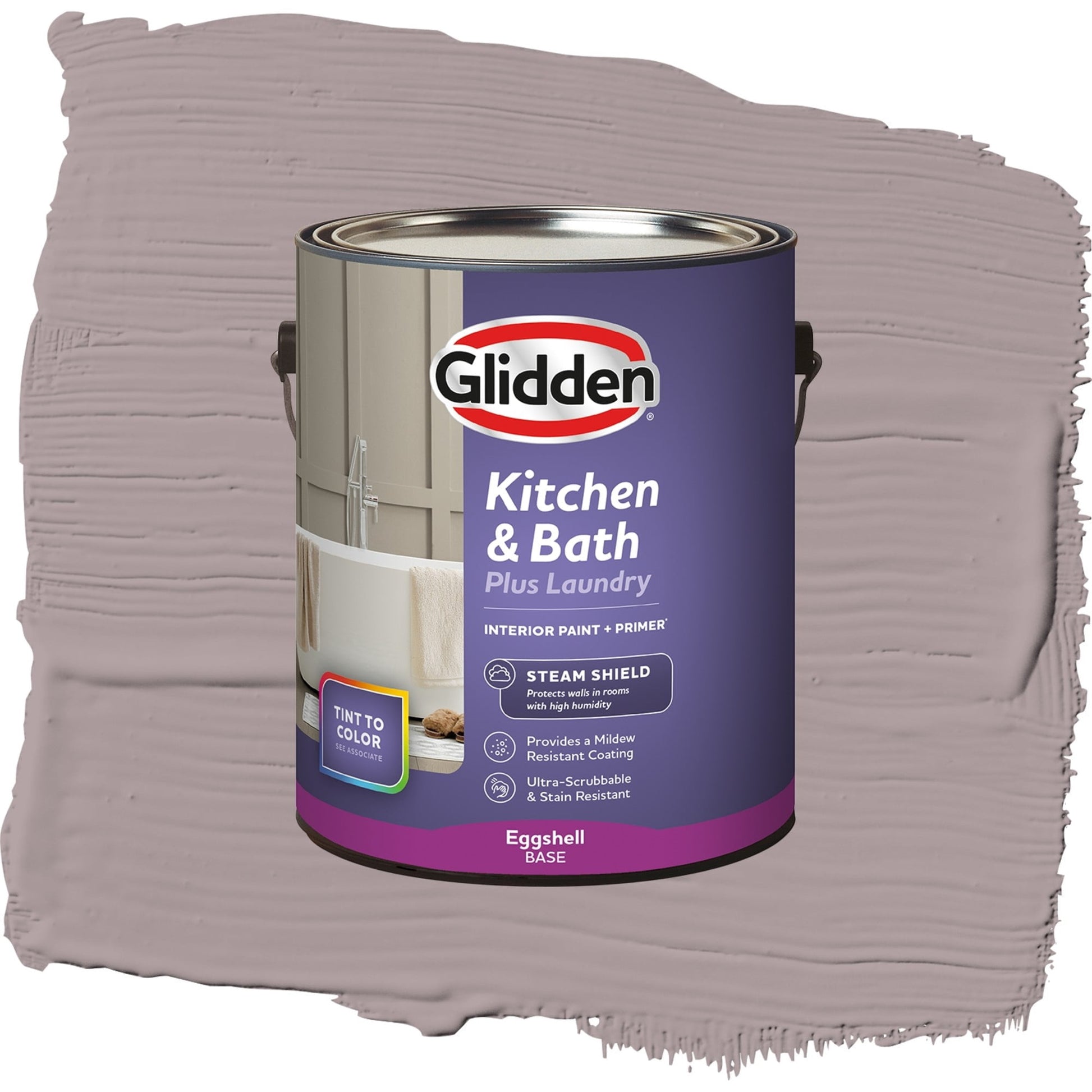 Glidden Glidden Kitchen Bath and Laundry Coffee Custard / Purple, Eggshell Interior Paint with Primer, 1 Gallon