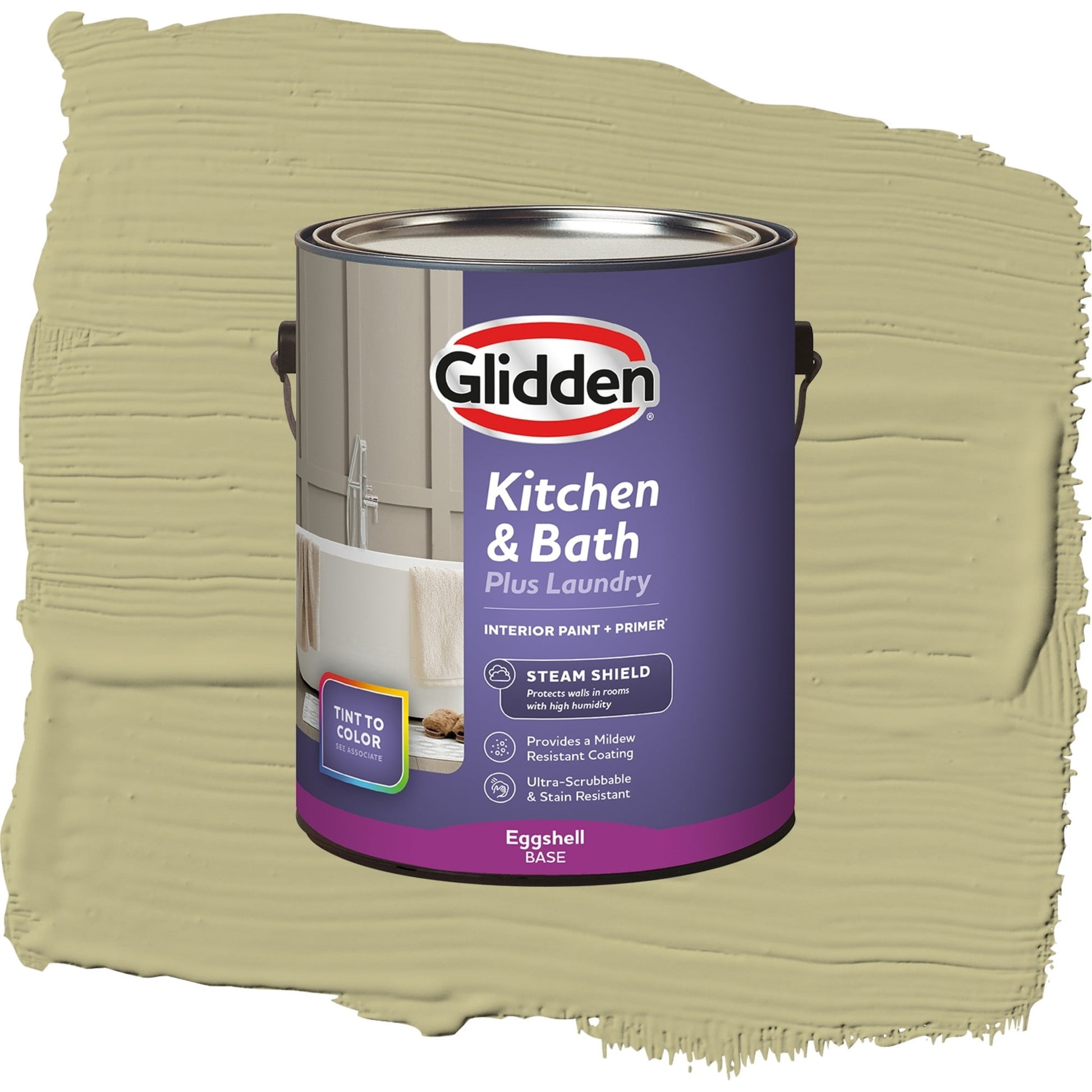 Glidden Glidden Kitchen Bath and Laundry Cress Green / Green, Eggshell Interior Paint with Primer, 1 Gallon