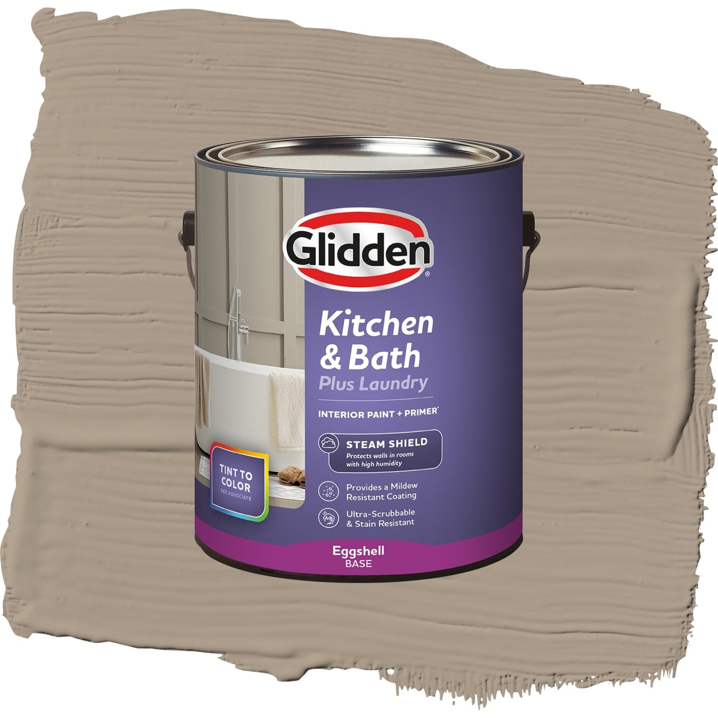 Glidden Glidden Kitchen Bath and Laundry Diversion / Gray, Eggshell Interior Paint with Primer, 1 Gallon